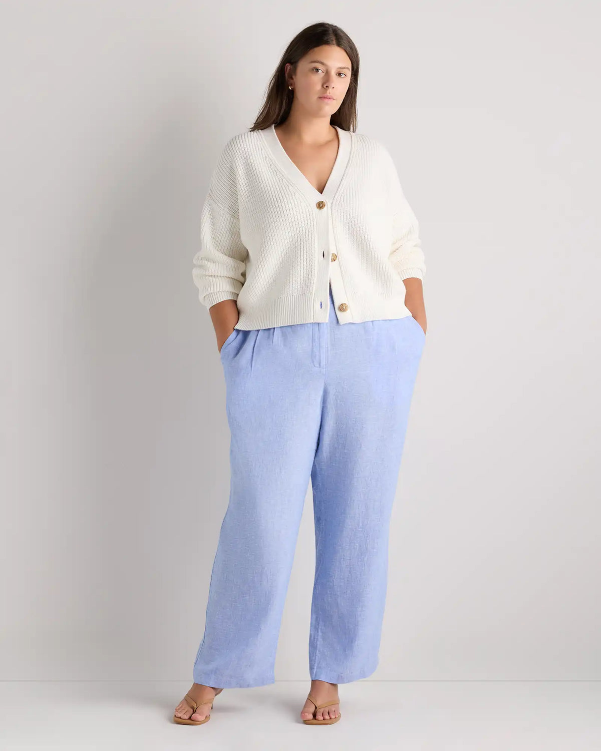 100% European Linen Pleated Trouser