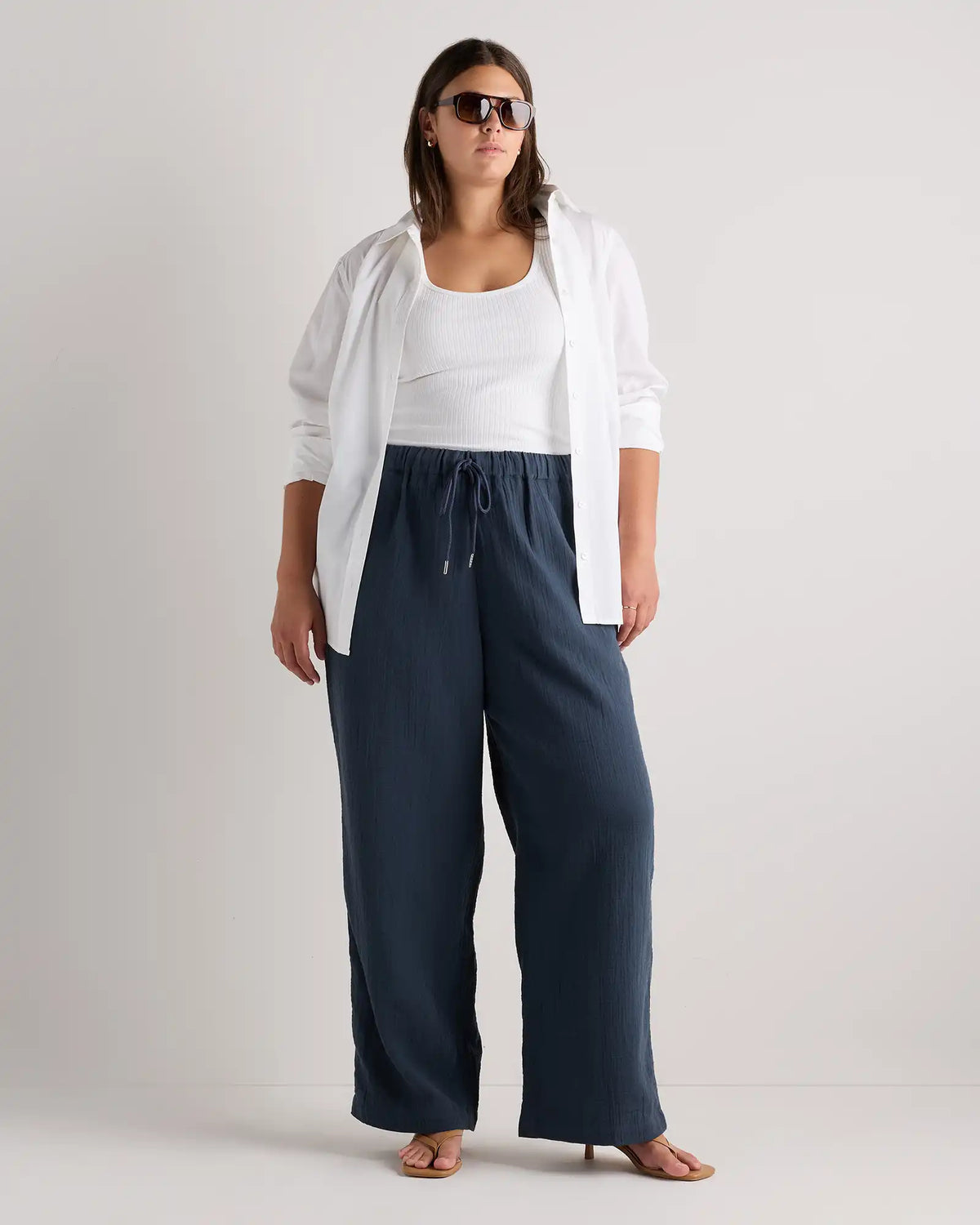 100% Organic Cotton Gauze Straight Leg Pants