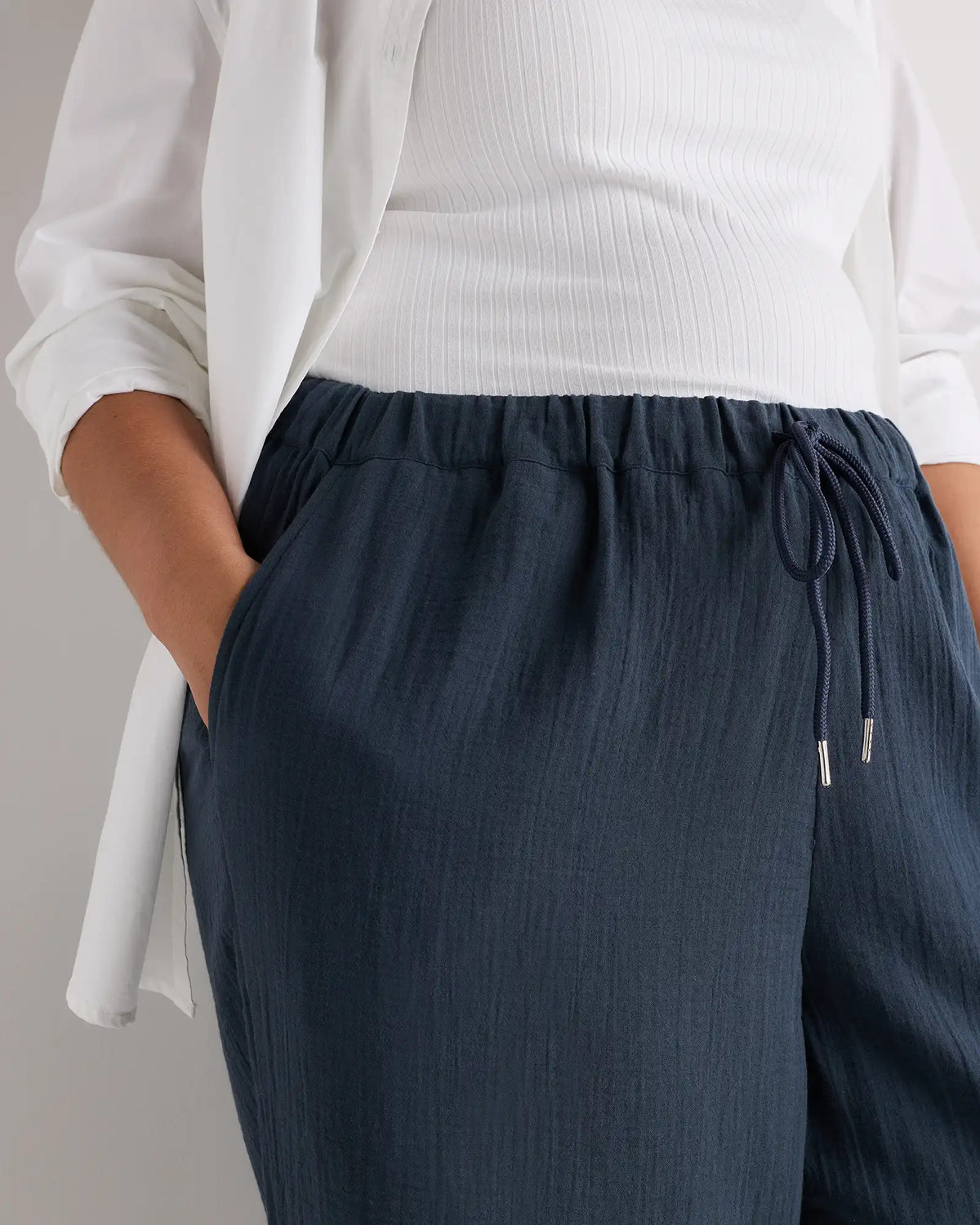 100% Organic Cotton Gauze Straight Leg Pants