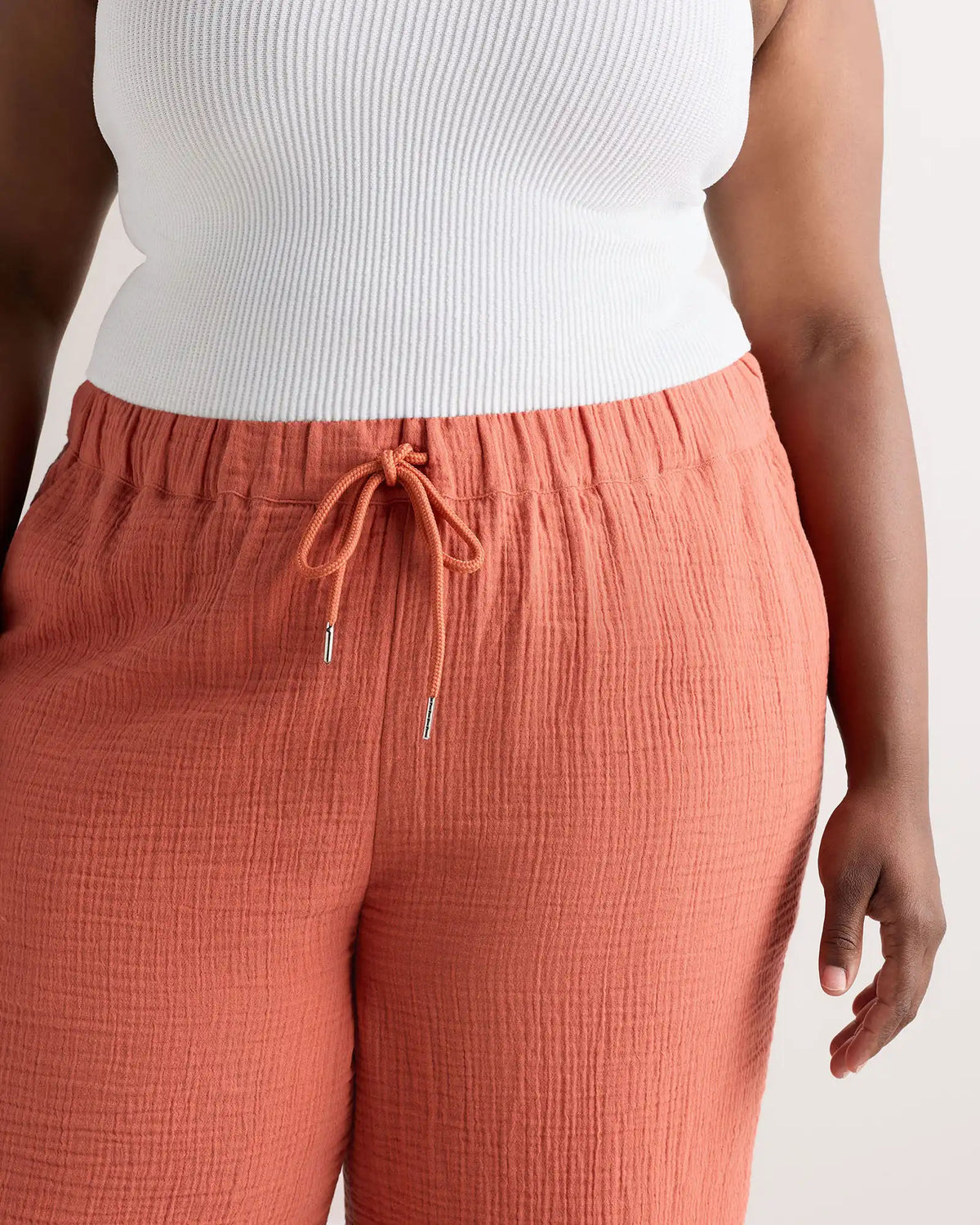 100% Organic Cotton Gauze Straight Leg Pants