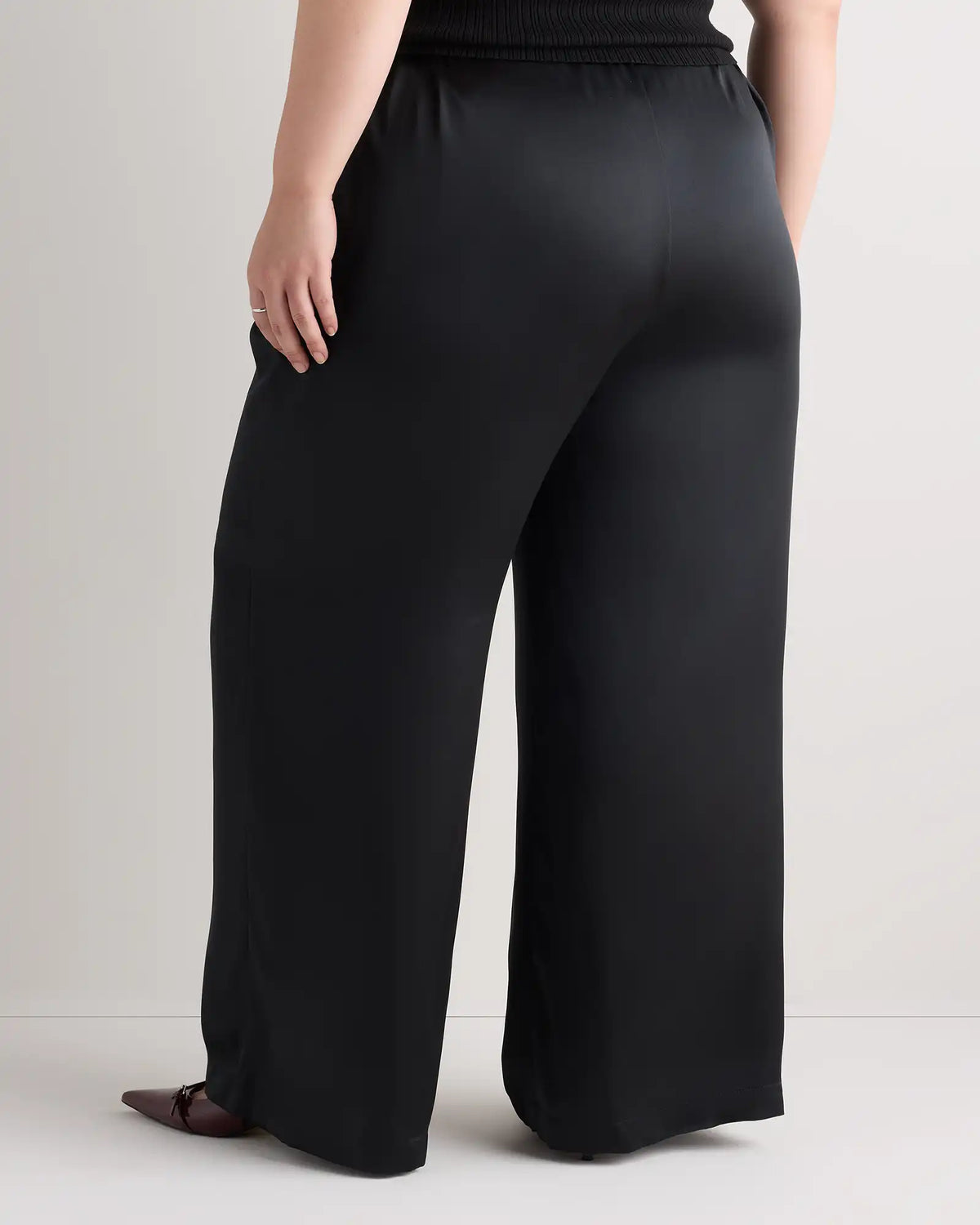 100% Washable Silk Drawstring Wide Leg Pants