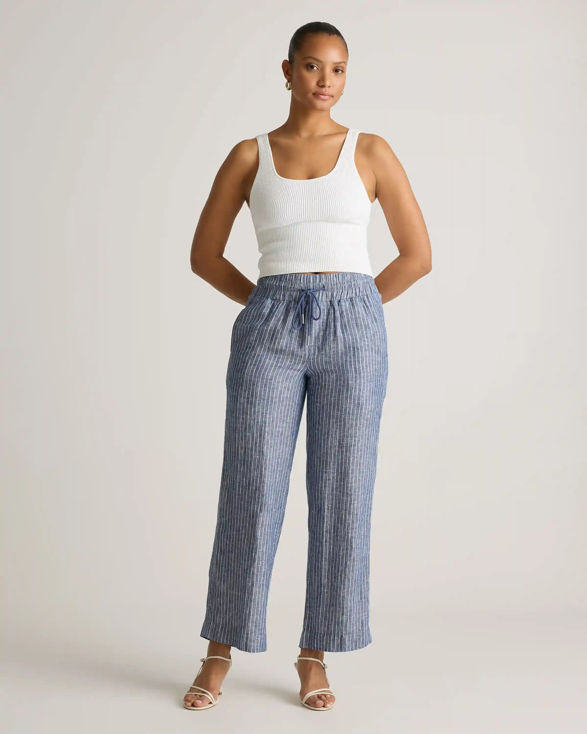 100% European Linen Wide Leg Pants