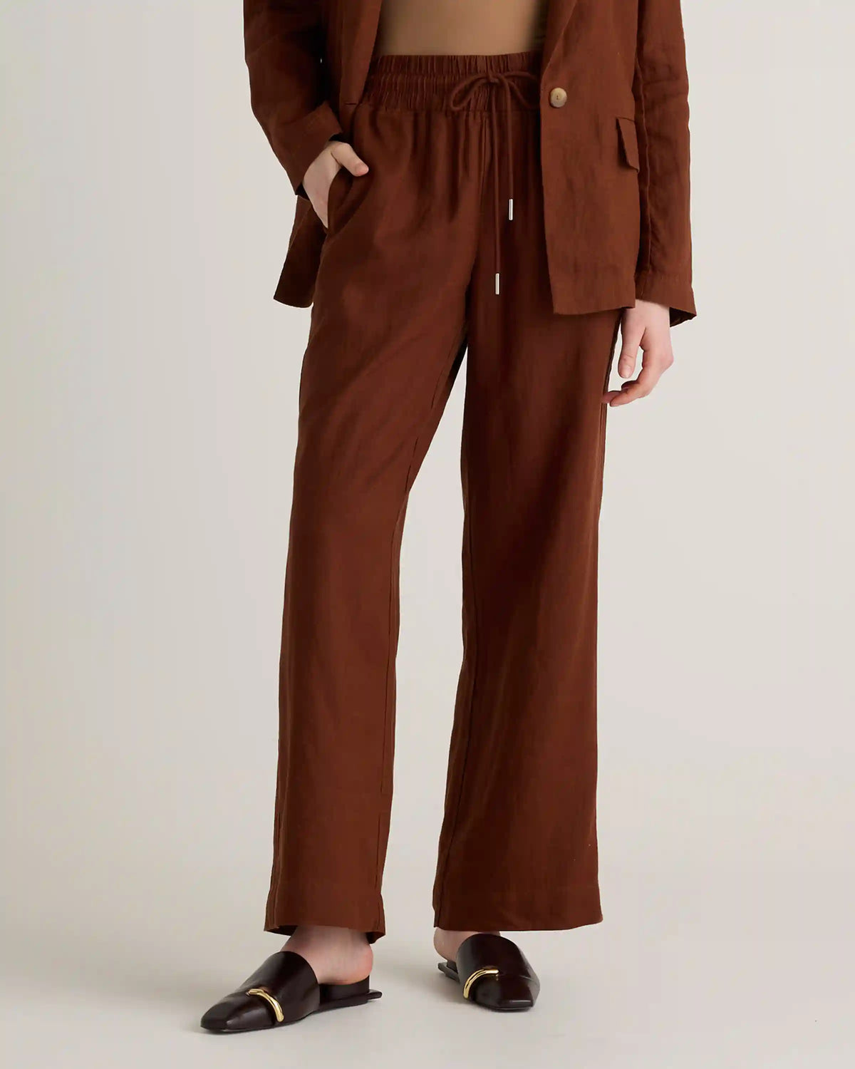 100% European Linen Wide Leg Pants