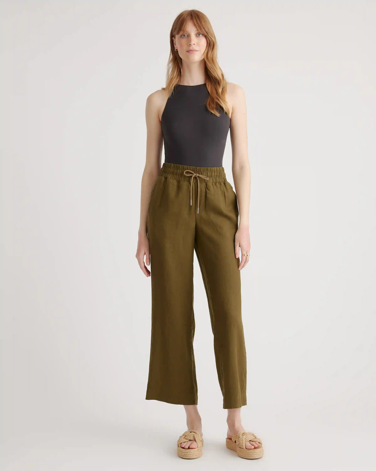 100% European Linen Wide Leg Pants