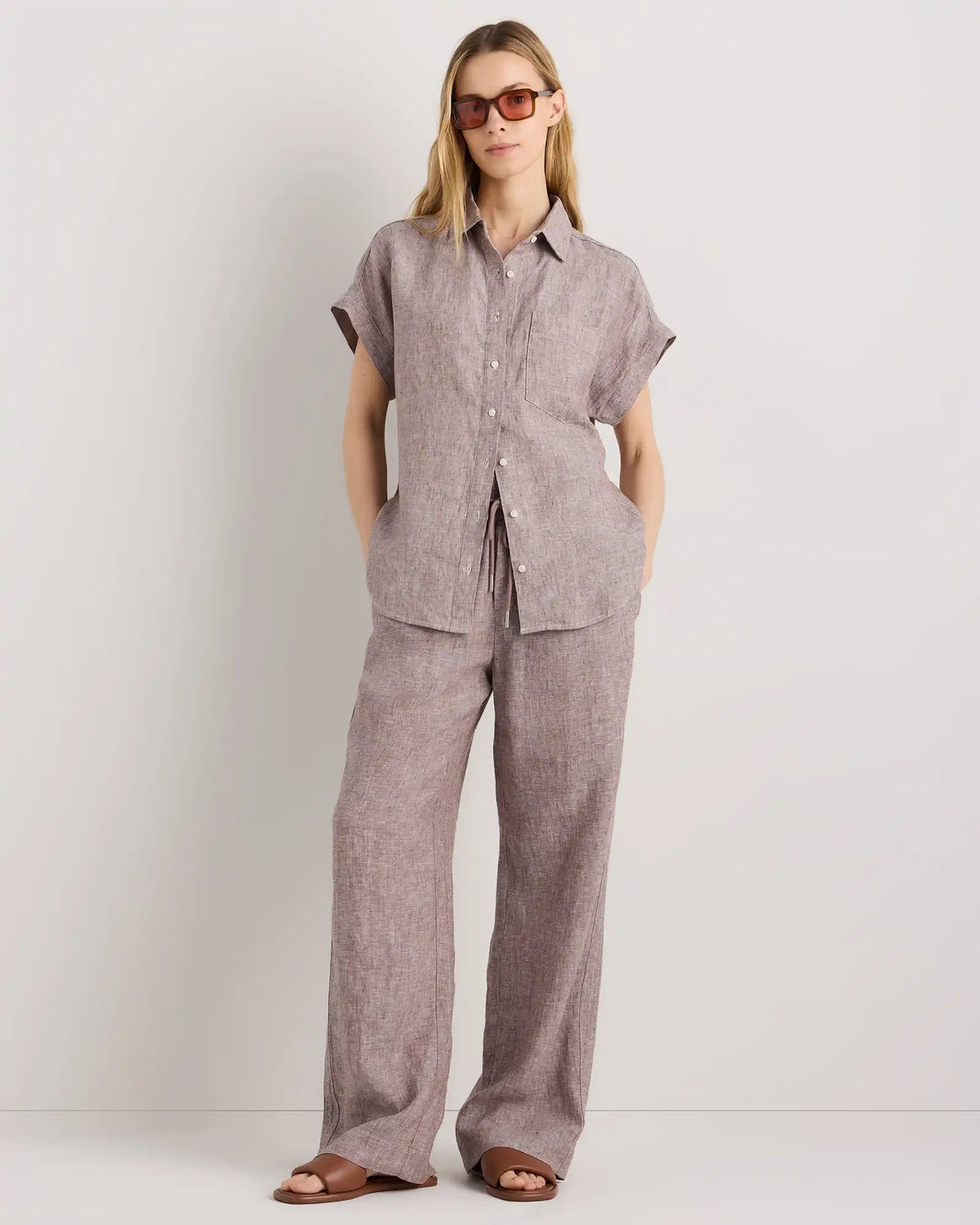 100% European Linen Wide Leg Pants