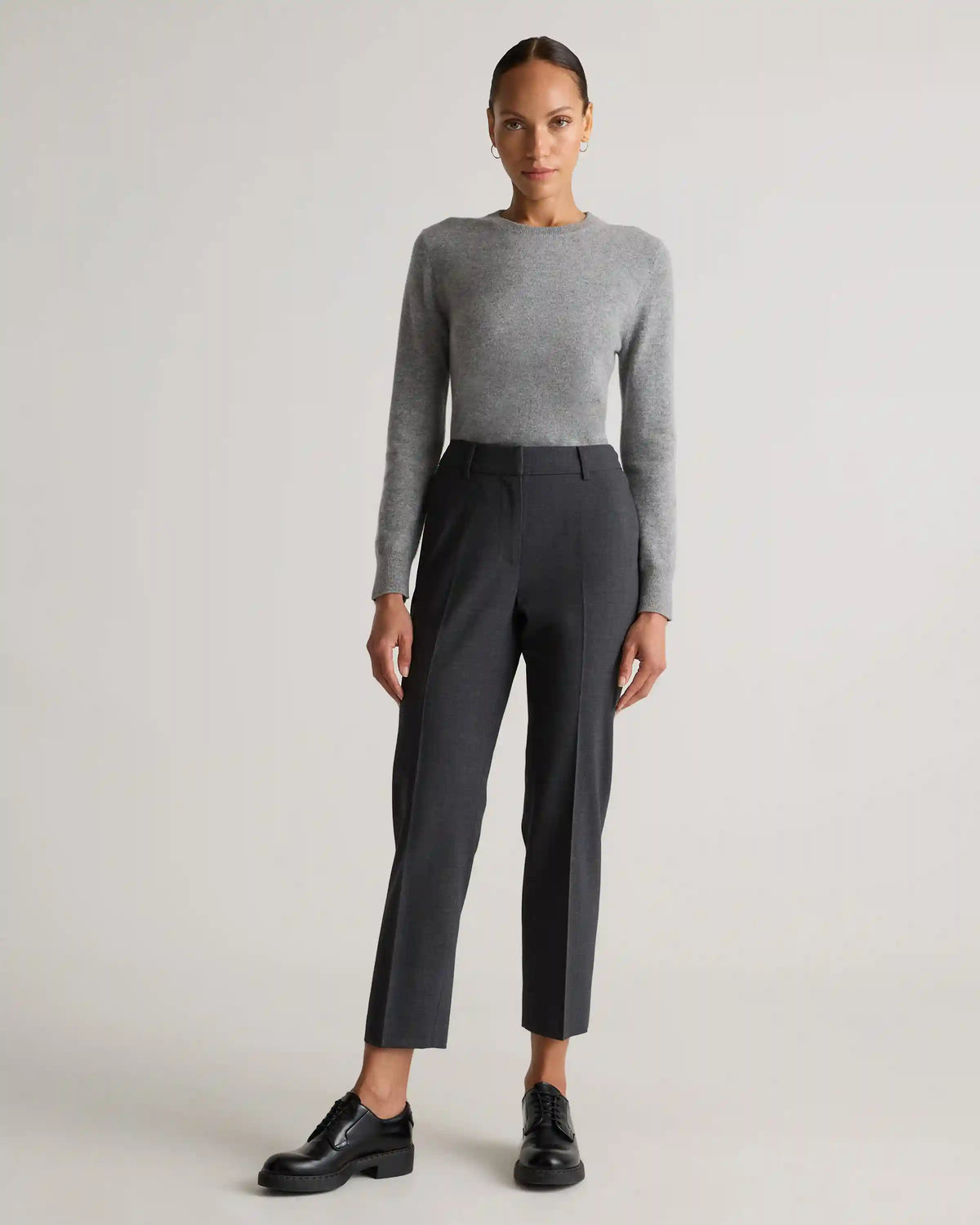 Italian Wool Slim Leg Ankle Pants