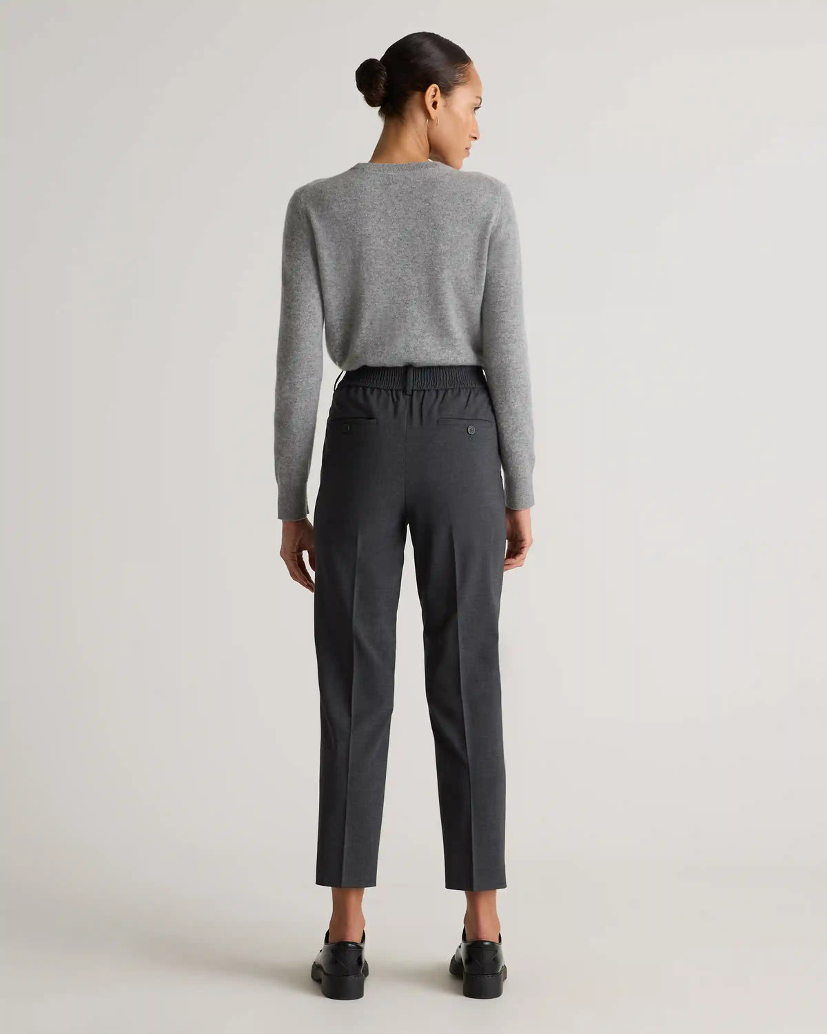 Italian Wool Slim Leg Ankle Pants