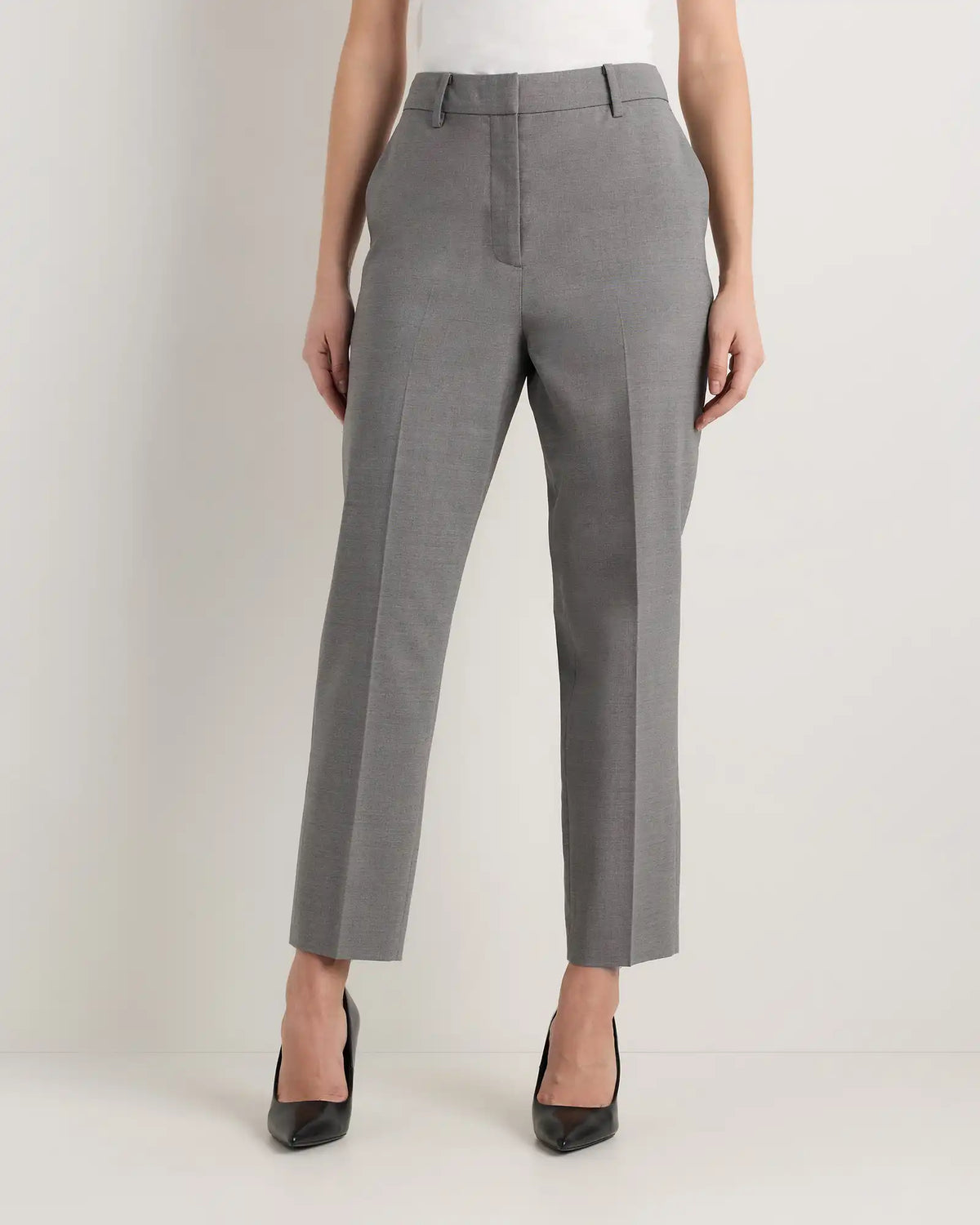 Italian Wool Slim Leg Ankle Pants