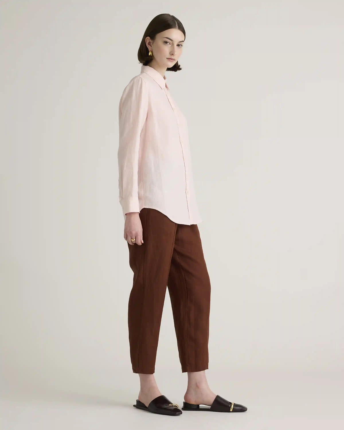 100% European Linen Tapered Ankle Pants