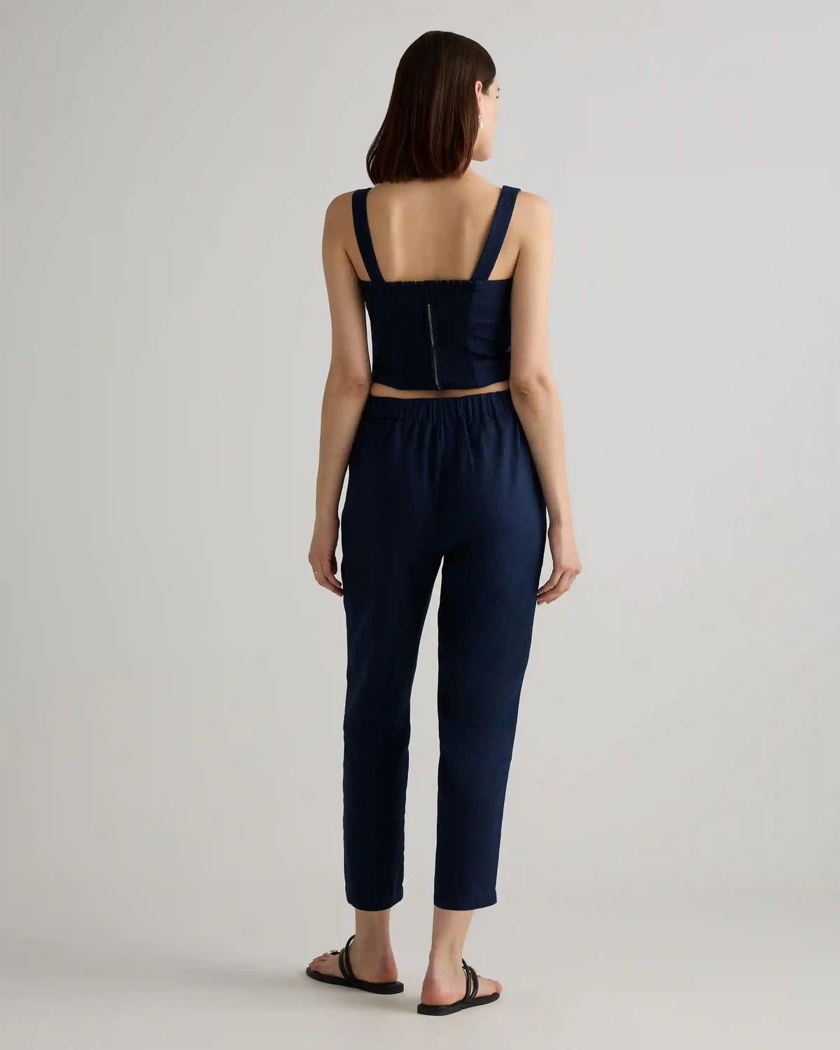 100% European Linen Tapered Ankle Pants