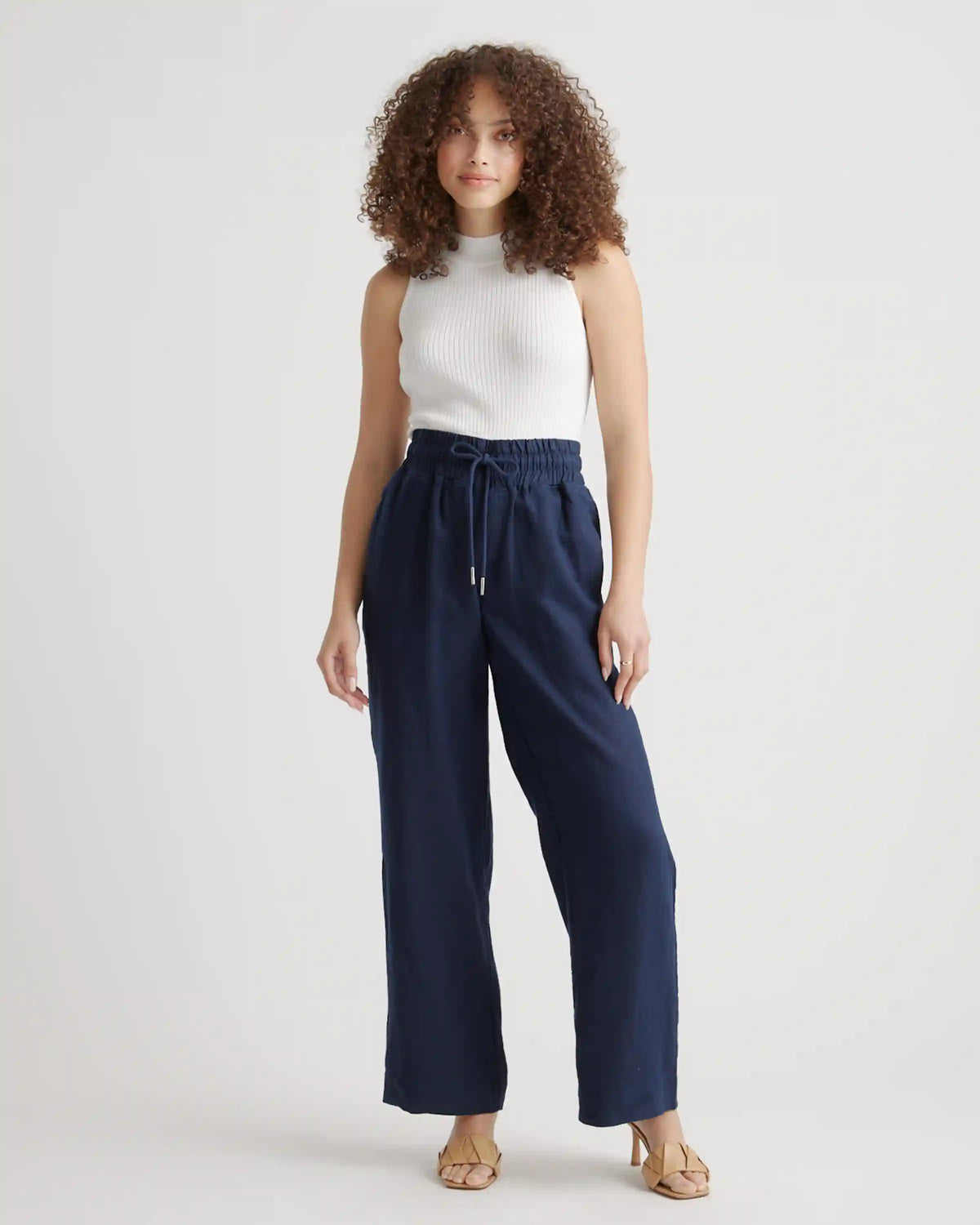 100% European Linen Wide Leg Pants