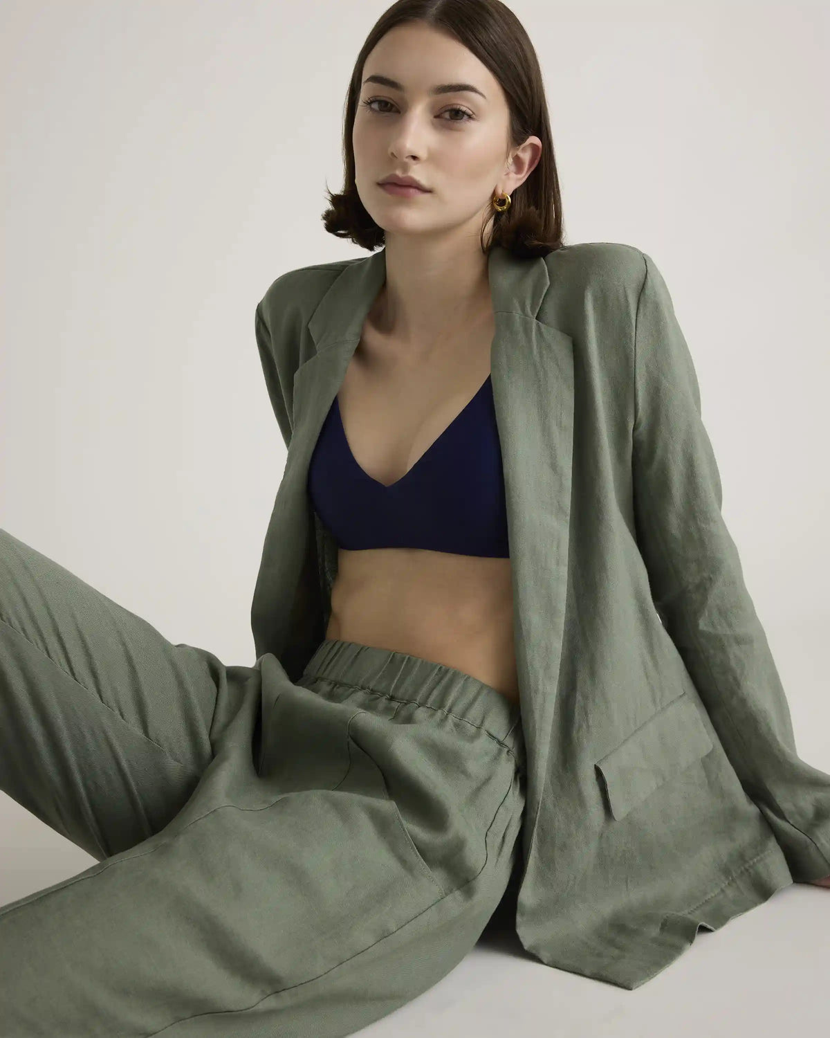 100% European Linen Tapered Ankle Pants