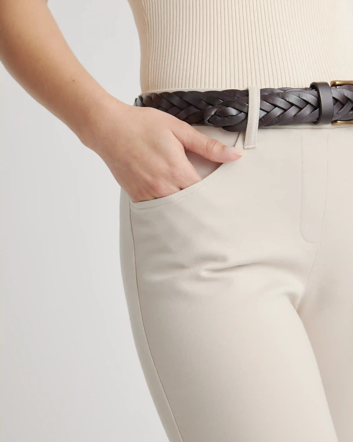 Ultra-Stretch Ponte Straight Leg 4-Pocket Pants