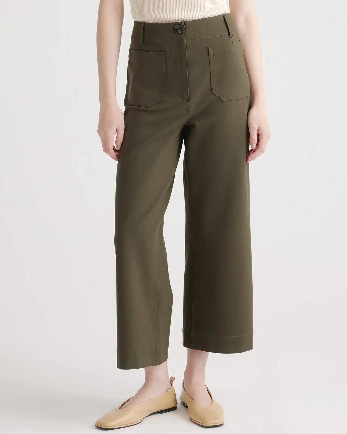 Ultra-Stretch Ponte Cropped Wide Leg Pant