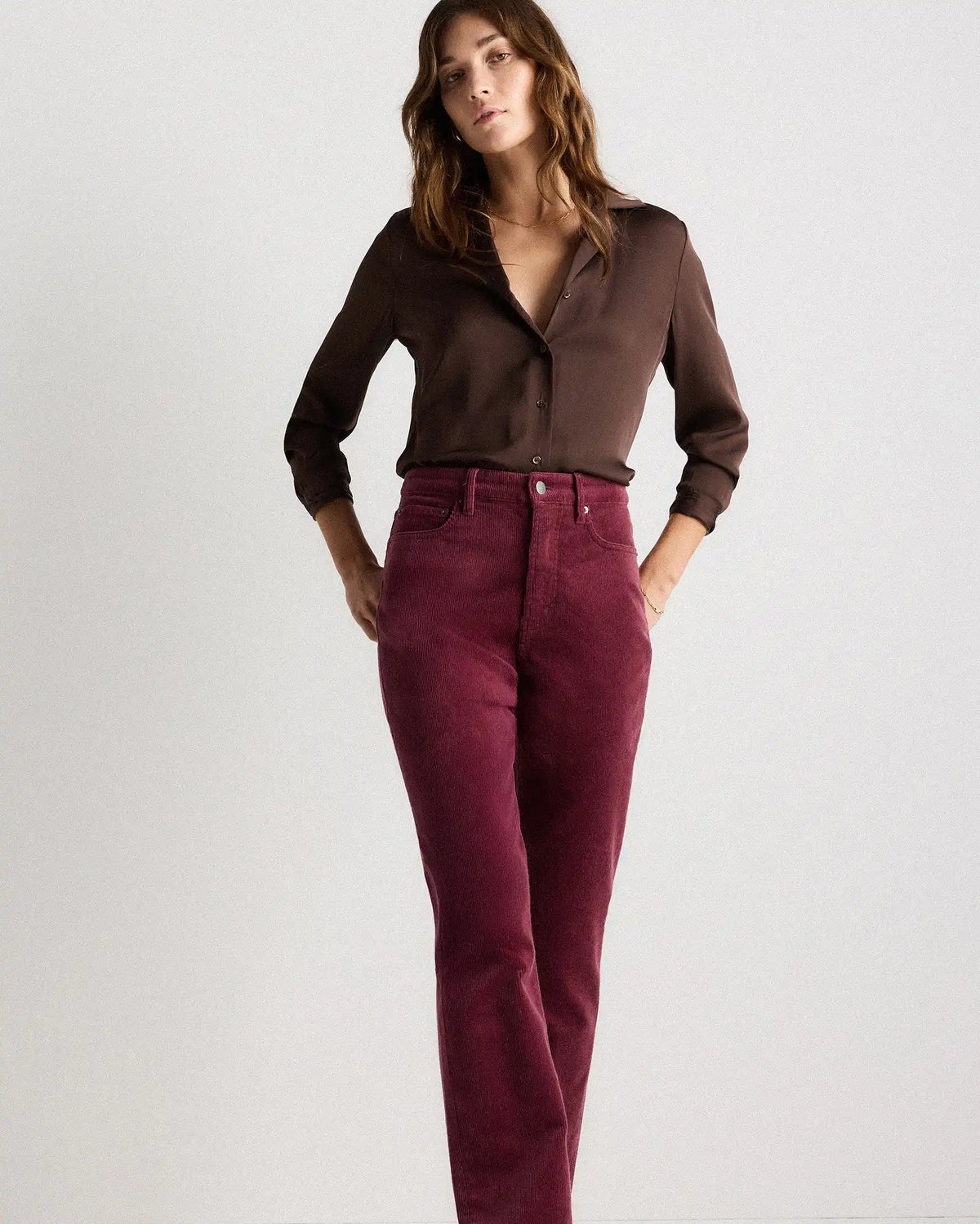 Organic Stretch Corduroy Straight Leg Pants