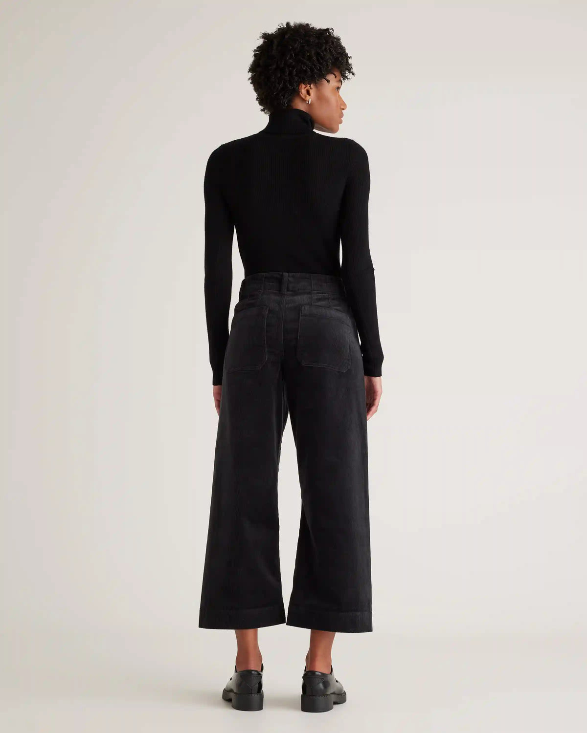 Organic Stretch Corduroy Cropped Wide Leg Pants