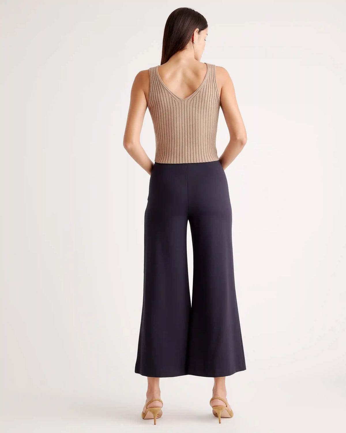 Ultra-Stretch Ponte Super Wide Leg Ankle Pants