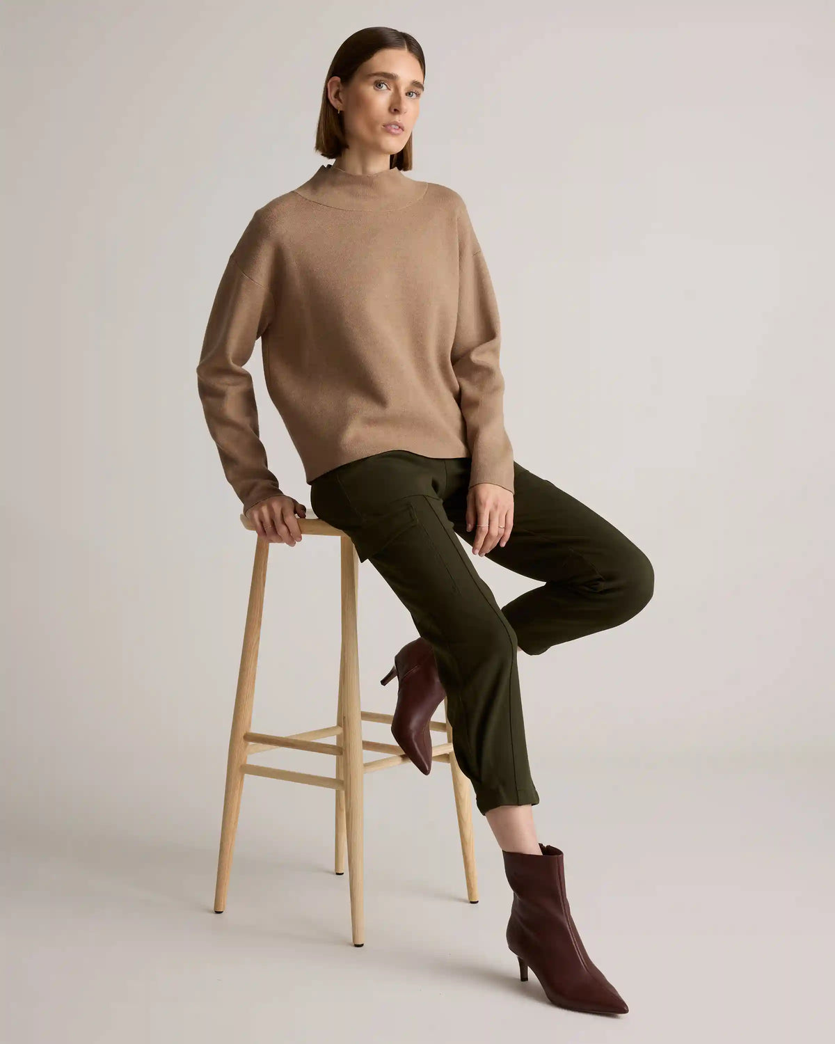 Ultra-Stretch Ponte Tapered Cargo Pants