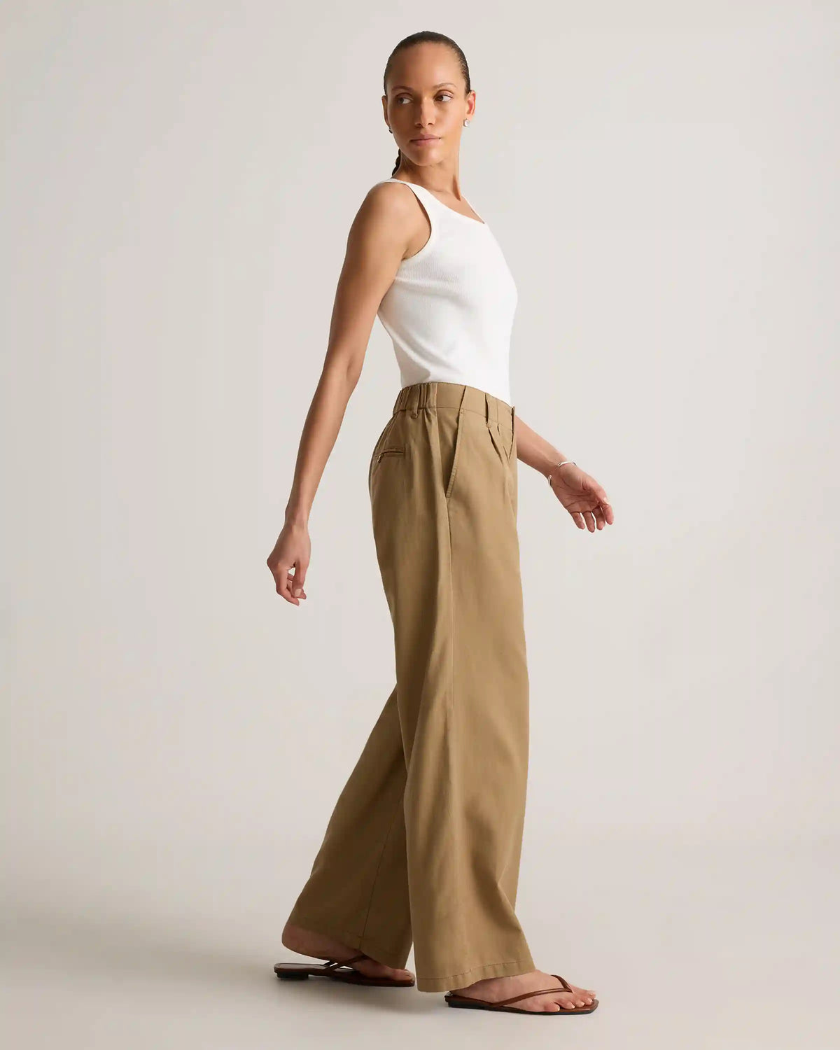 Drapey Twill Pleated Trouser