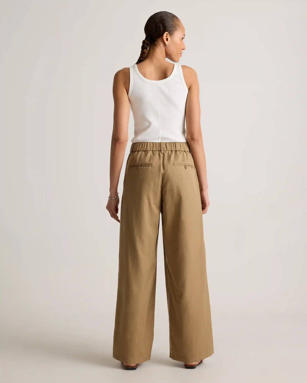 Drapey Twill Pleated Trouser