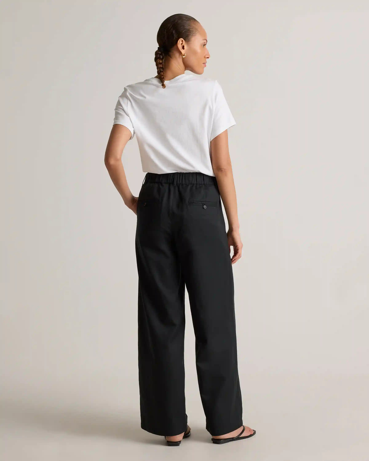 Drapey Twill Pleated Trouser