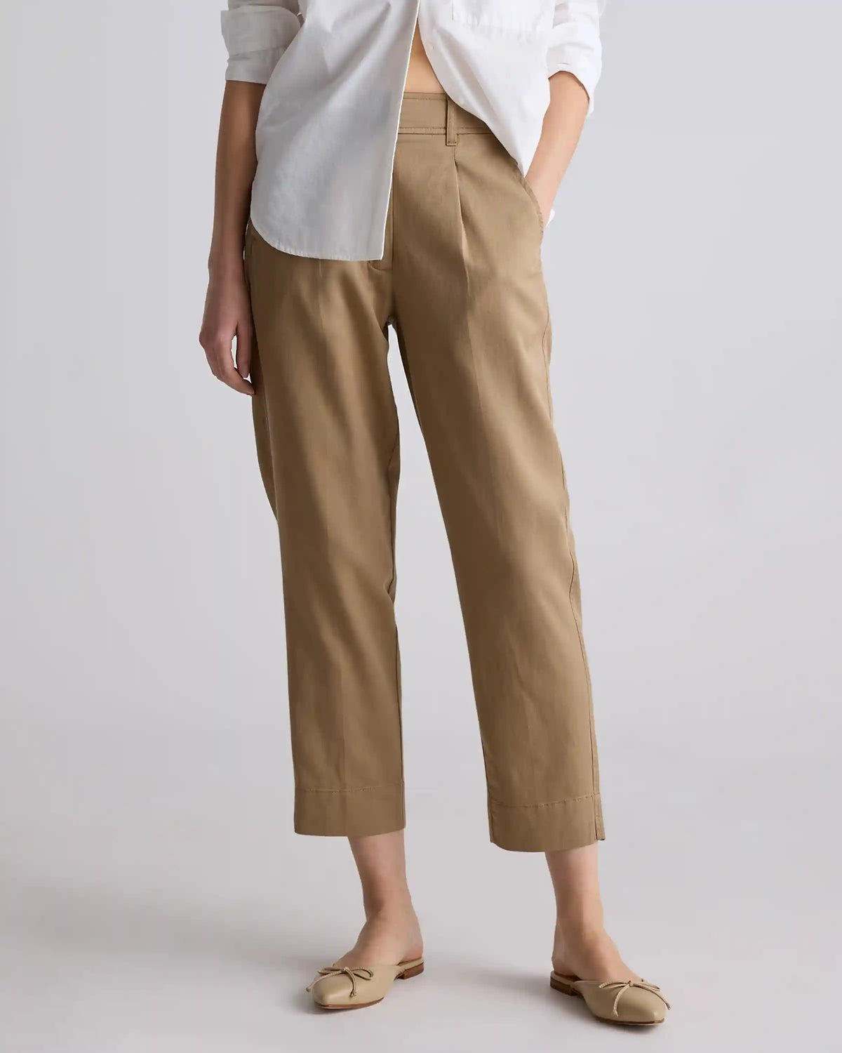 Drapey Twill Tapered Trouser