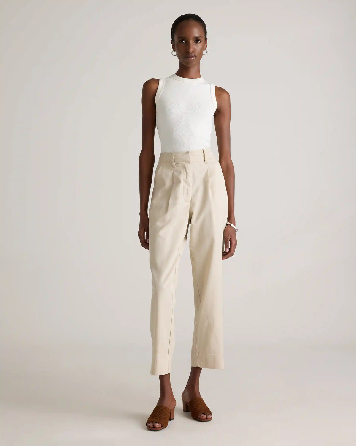 Drapey Twill Tapered Trouser