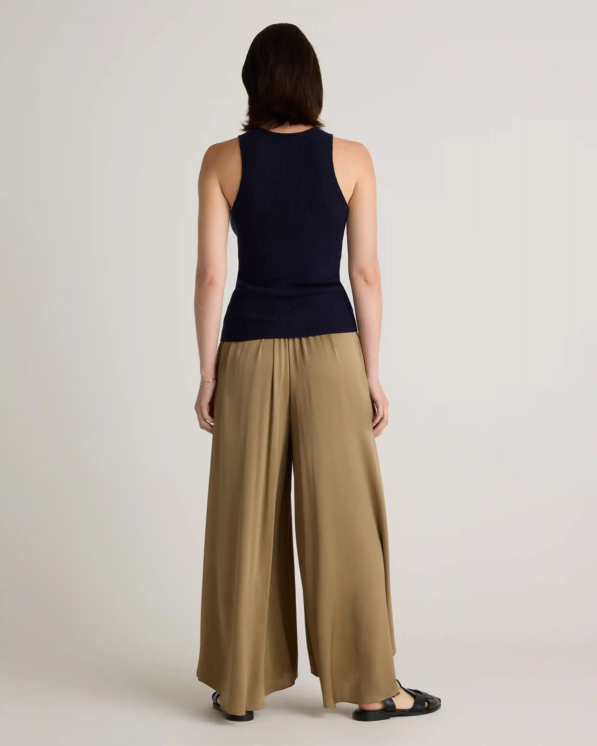 Washable Stretch Silk Palazzo Pants
