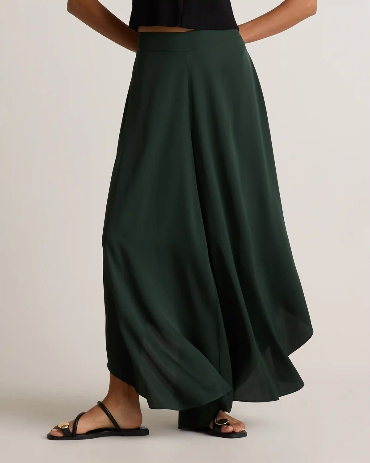 Washable Stretch Silk Palazzo Pants