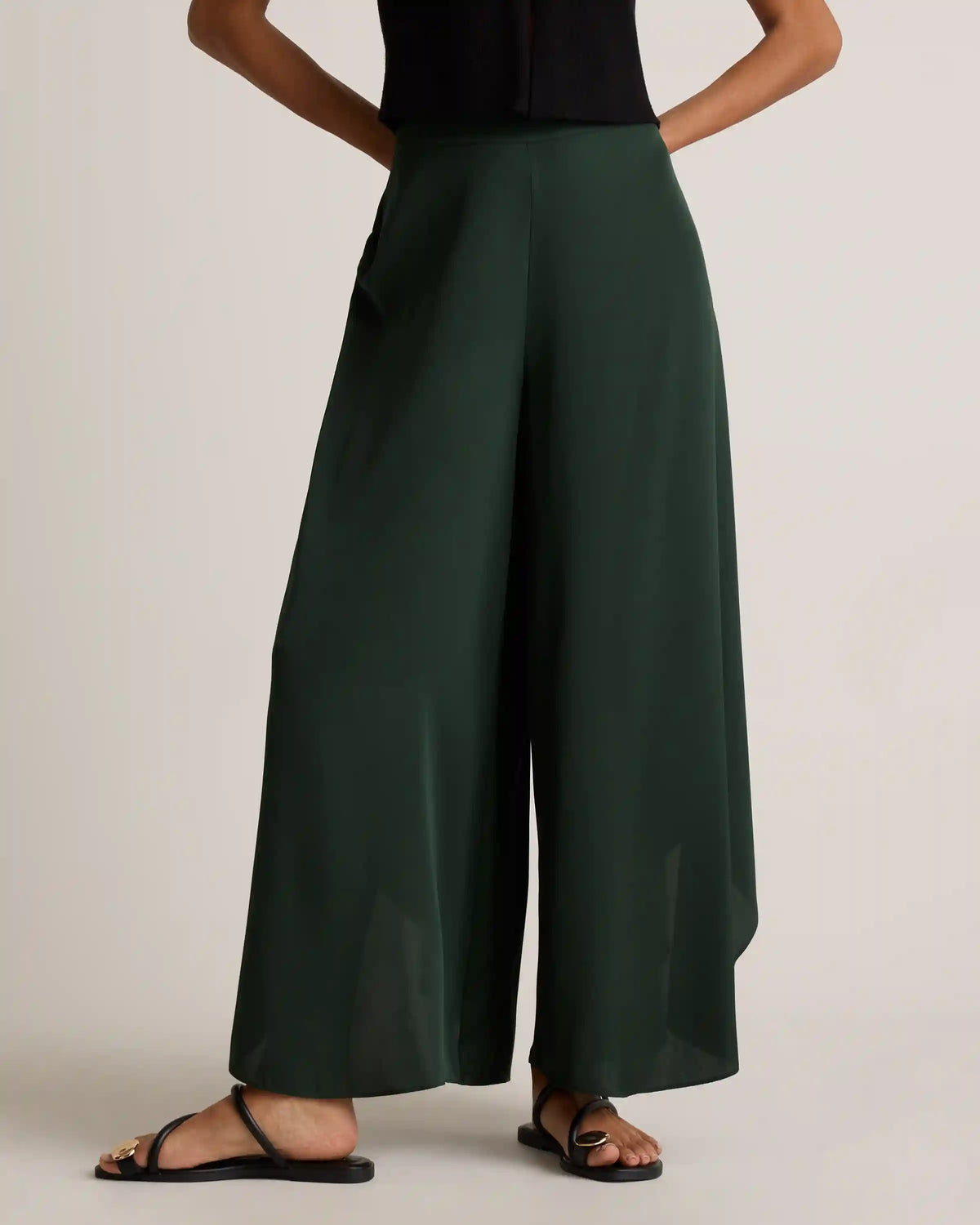 Washable Stretch Silk Palazzo Pants