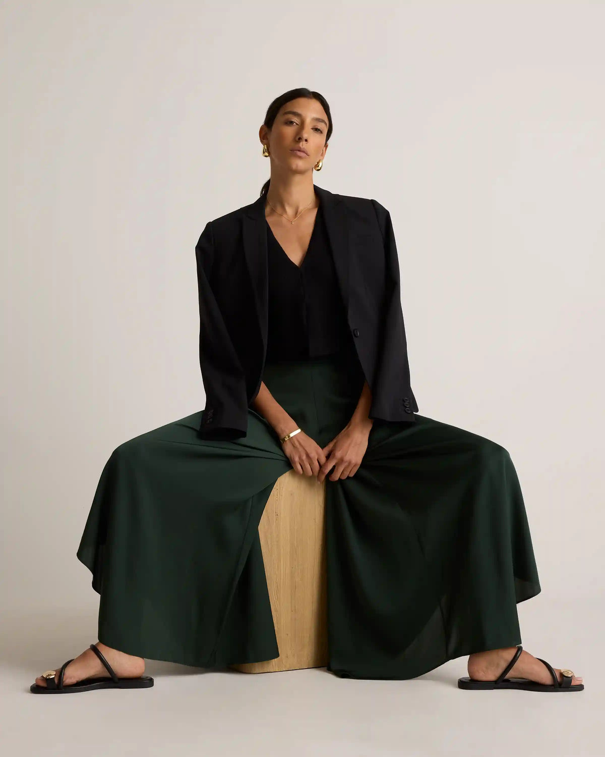 Washable Stretch Silk Palazzo Pants