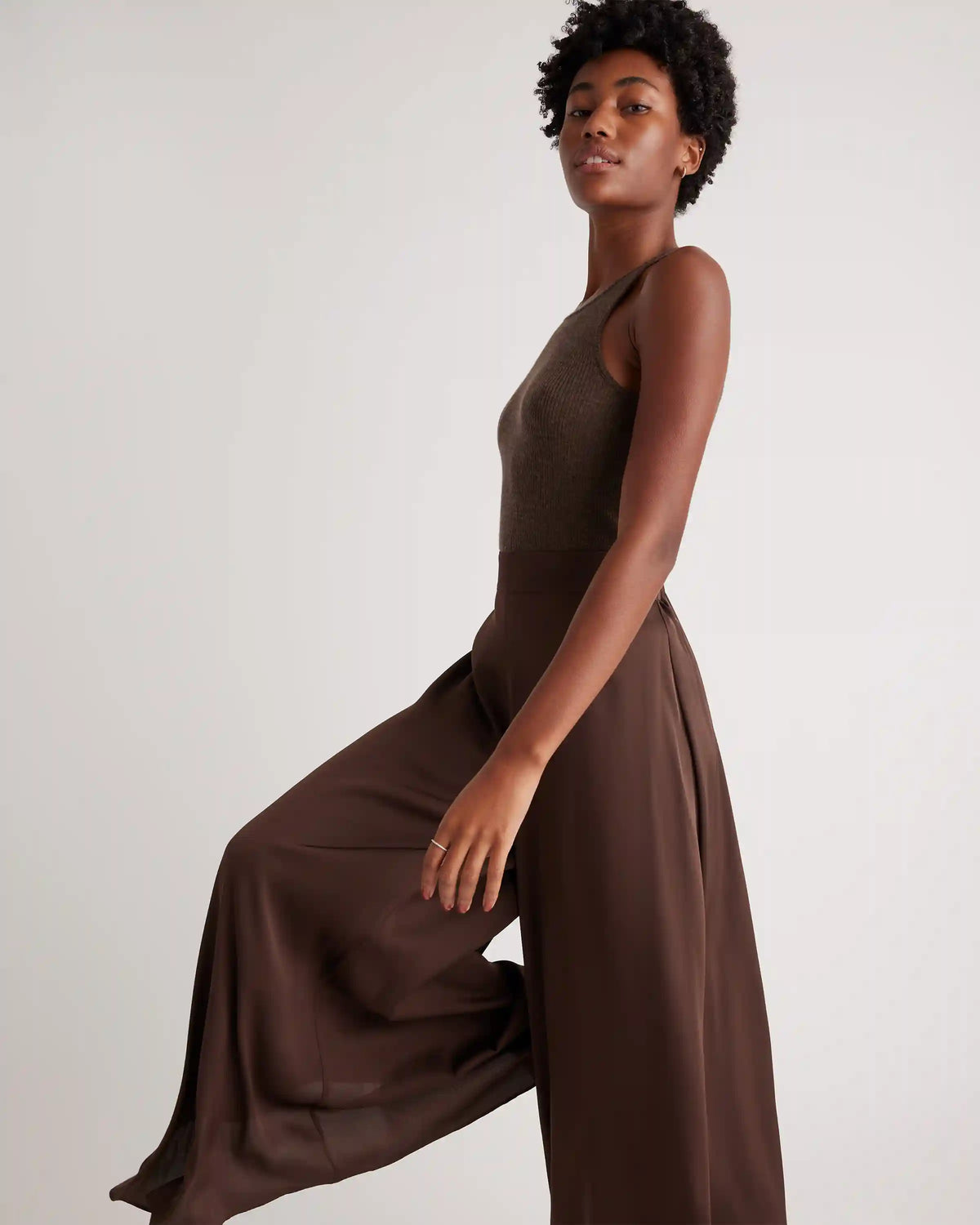 Washable Stretch Silk Palazzo Pants