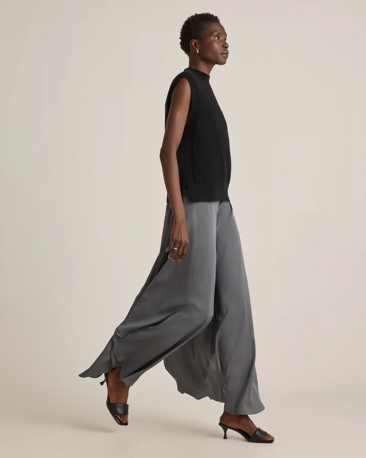 Washable Stretch Silk Palazzo Pants