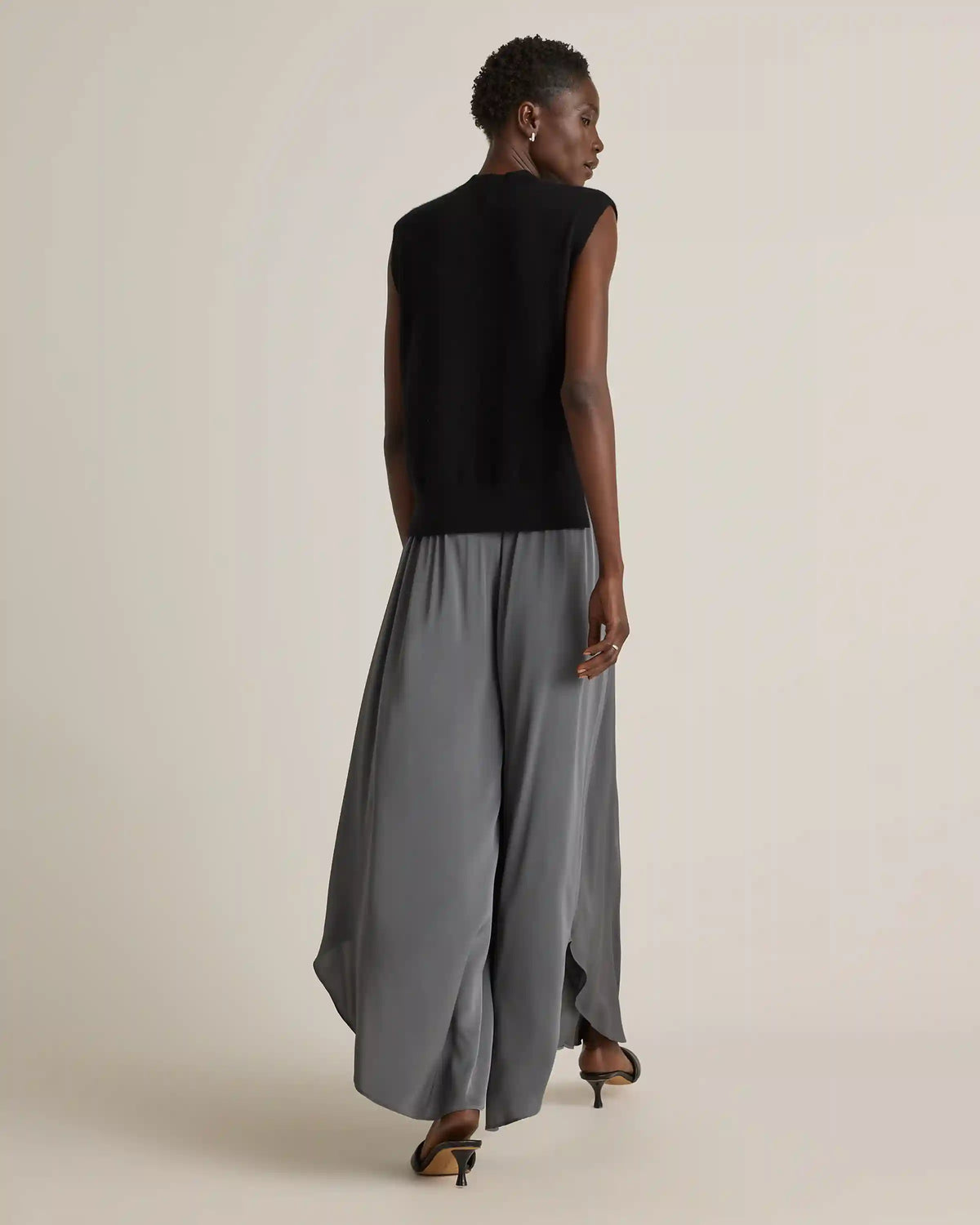 Washable Stretch Silk Palazzo Pants