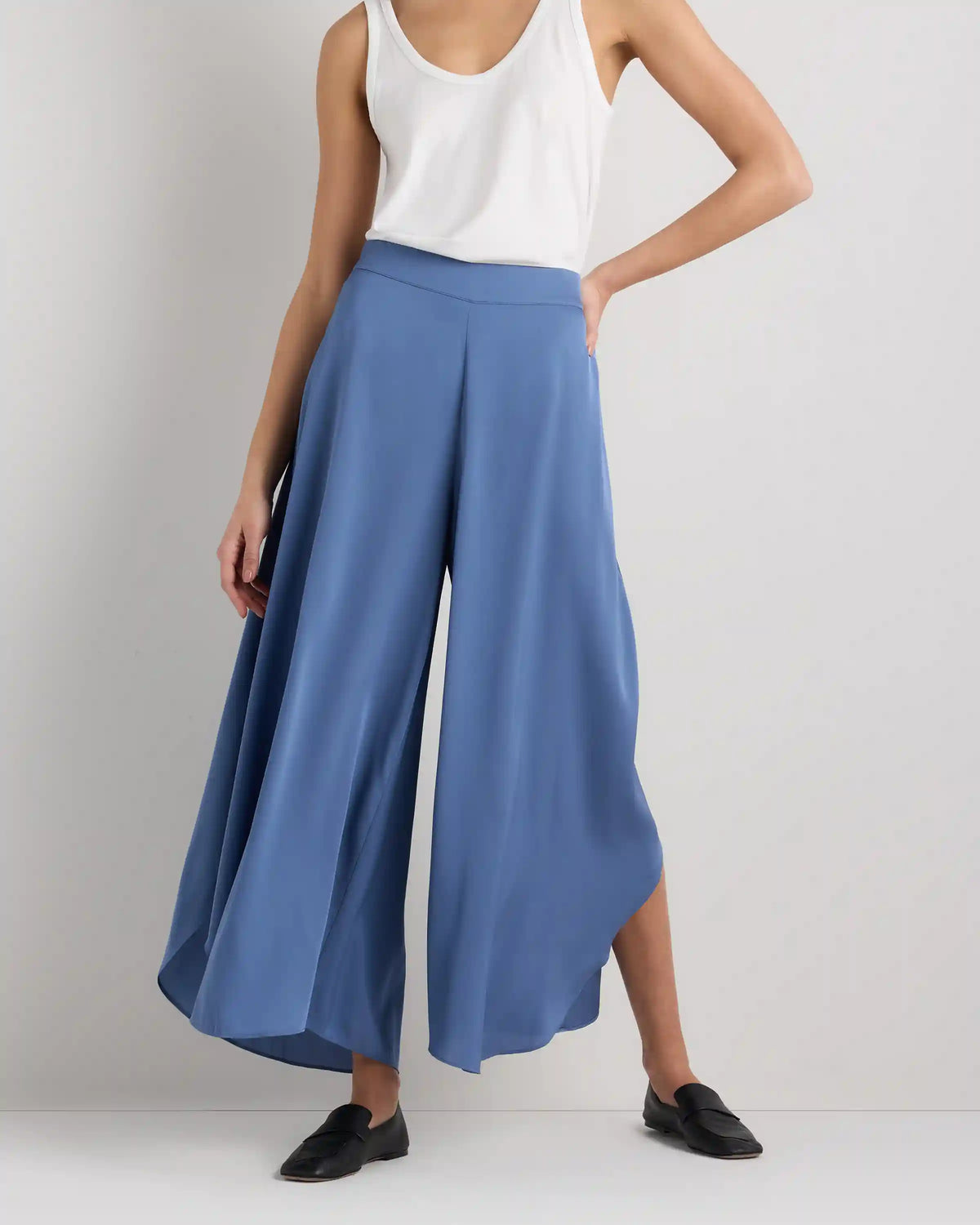 Washable Stretch Silk Palazzo Pants