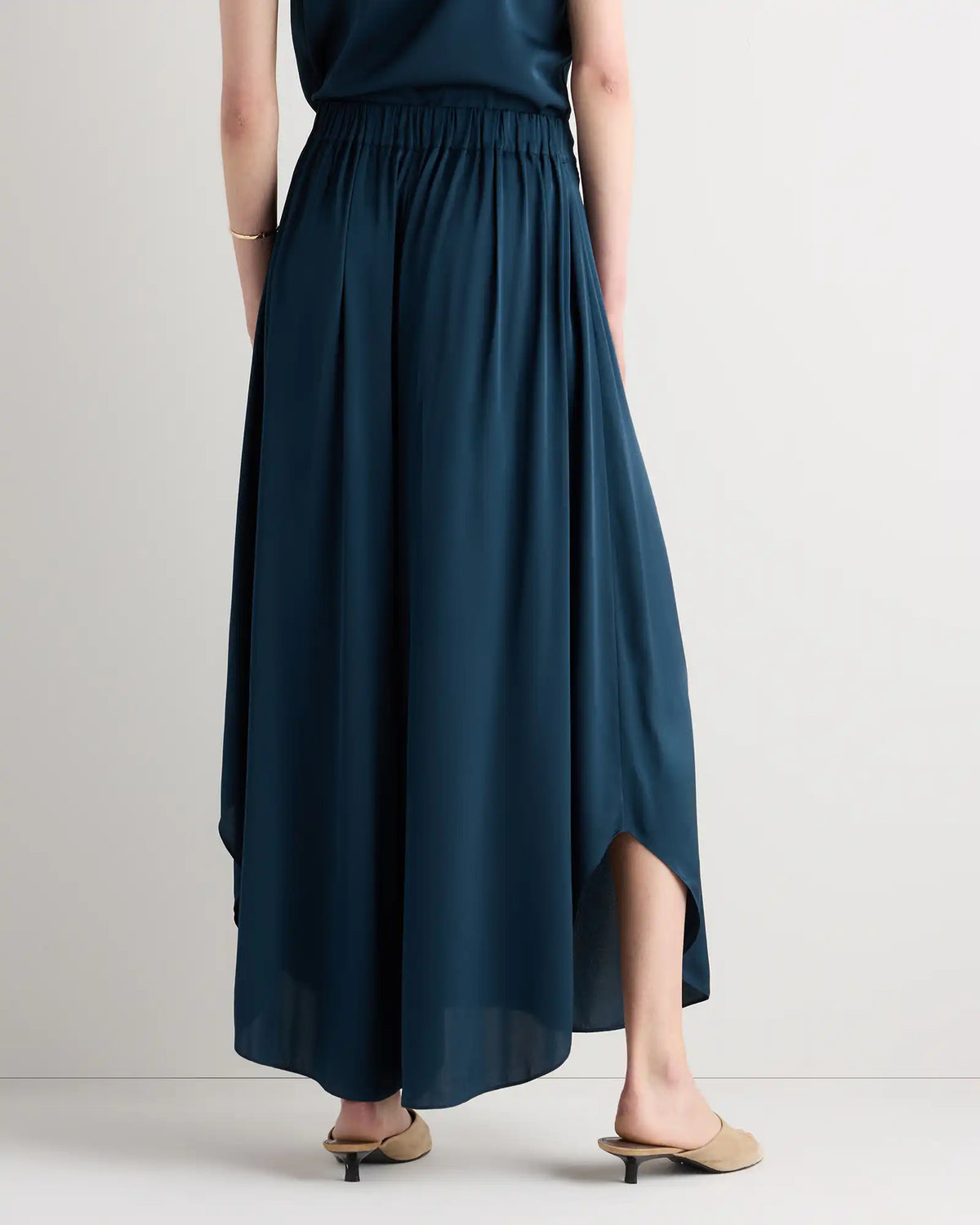 Washable Stretch Silk Palazzo Pants