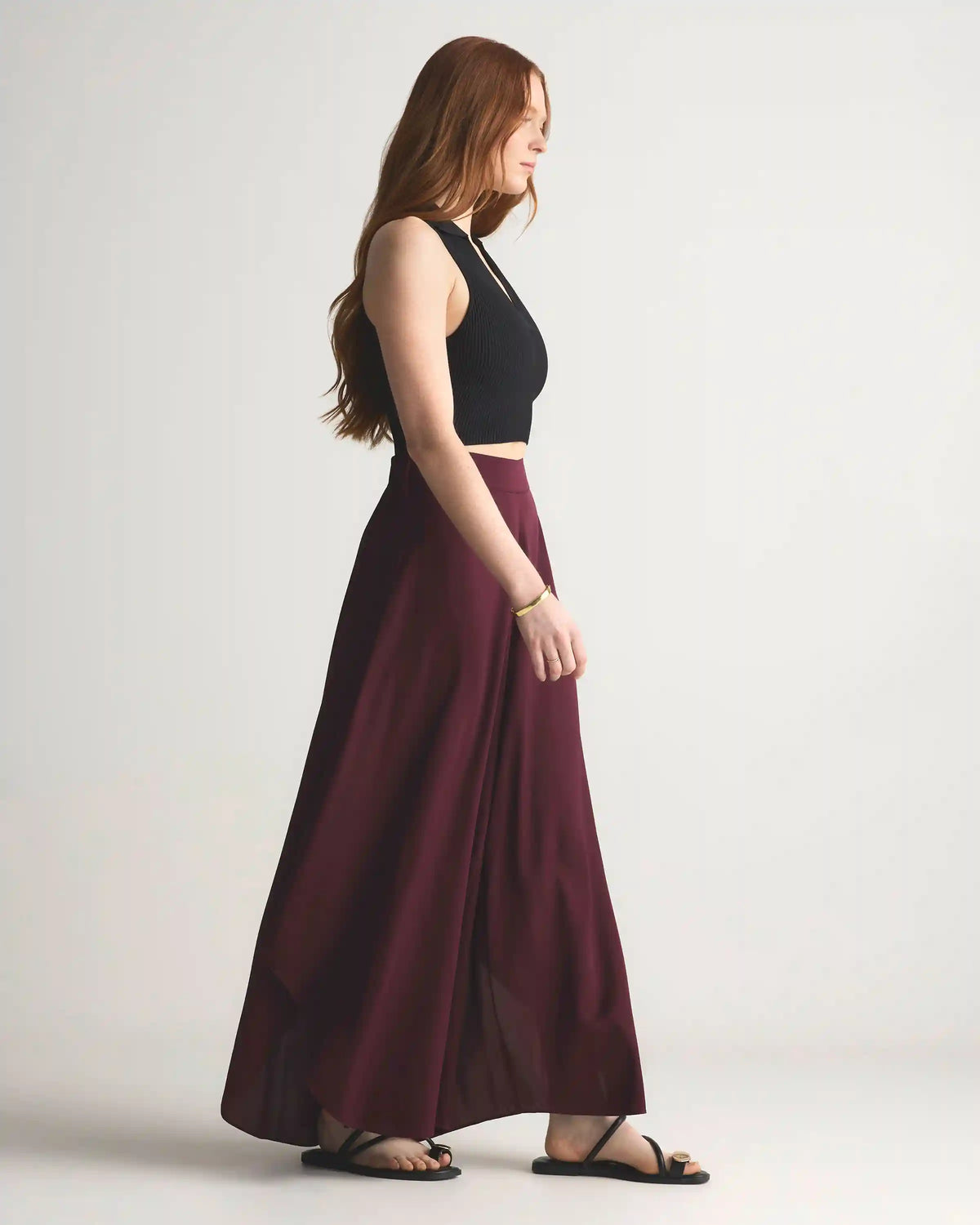 Washable Stretch Silk Palazzo Pants