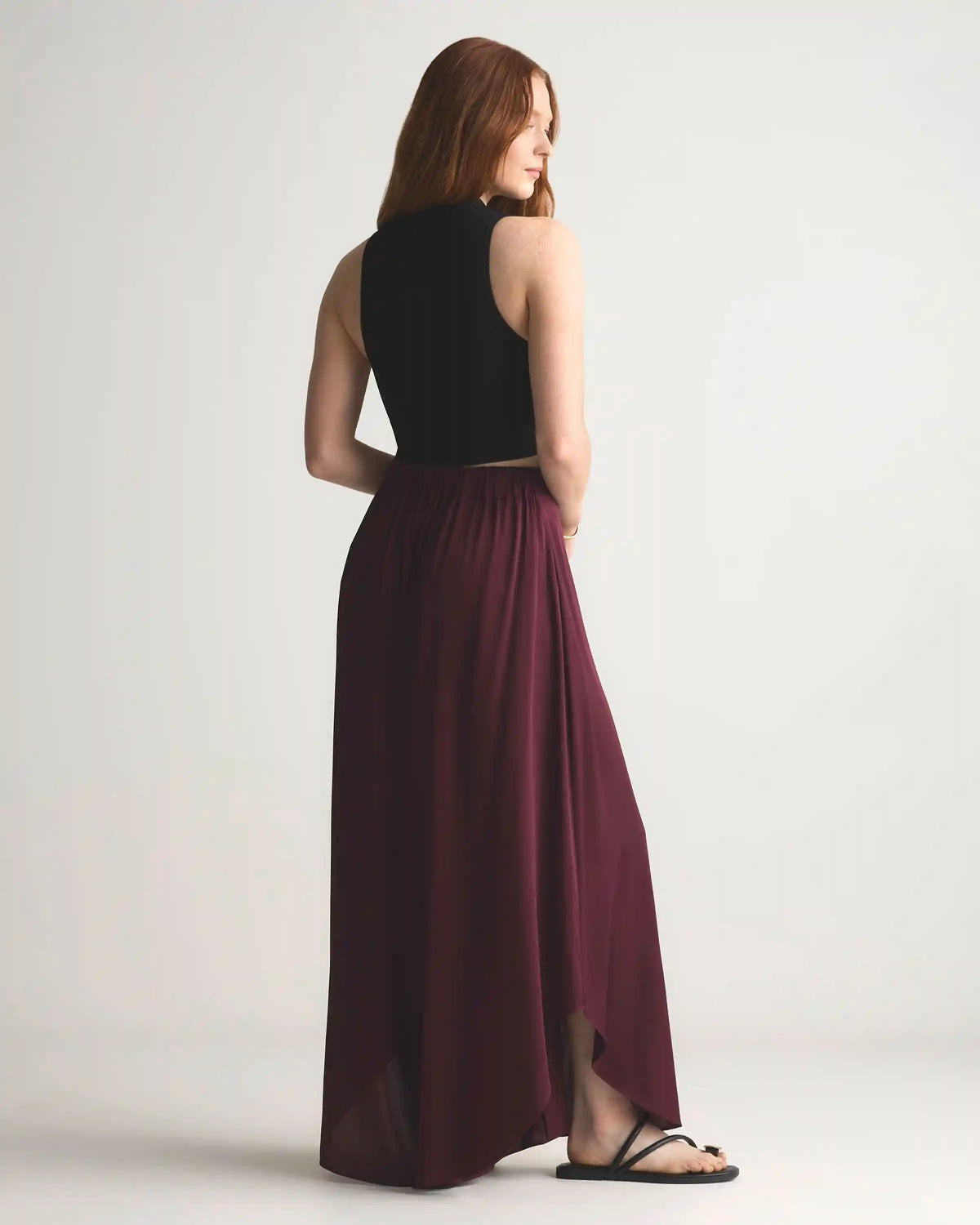 Washable Stretch Silk Palazzo Pants