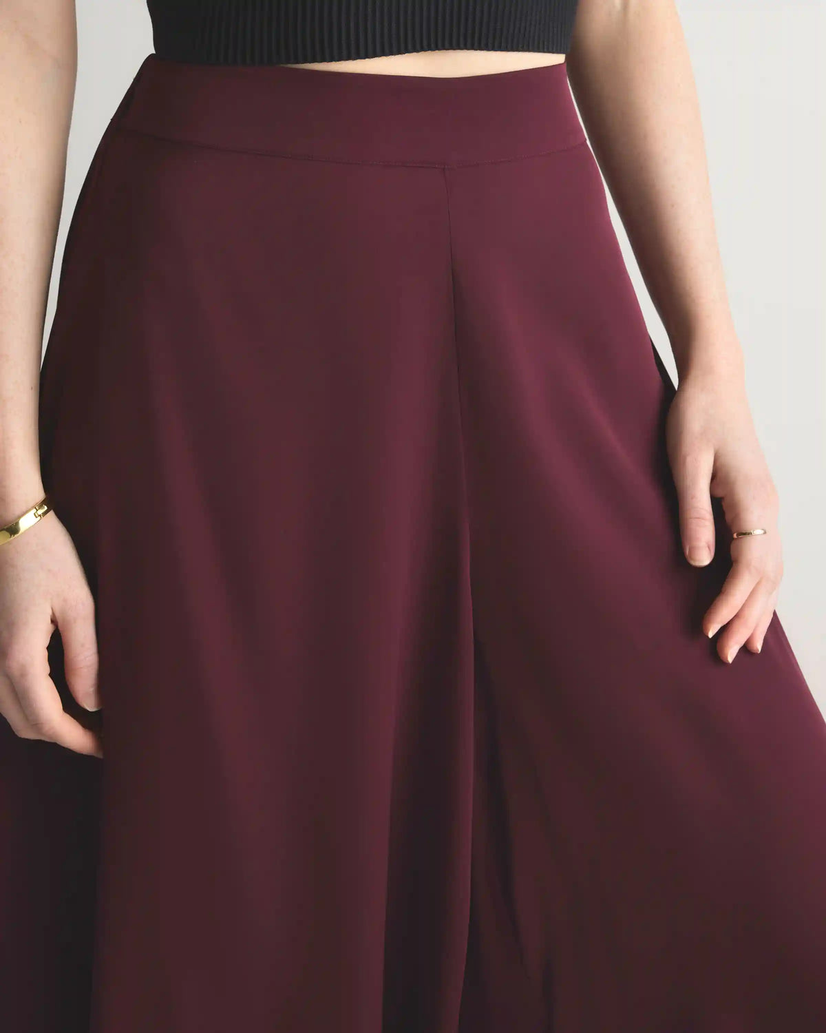 Washable Stretch Silk Palazzo Pants