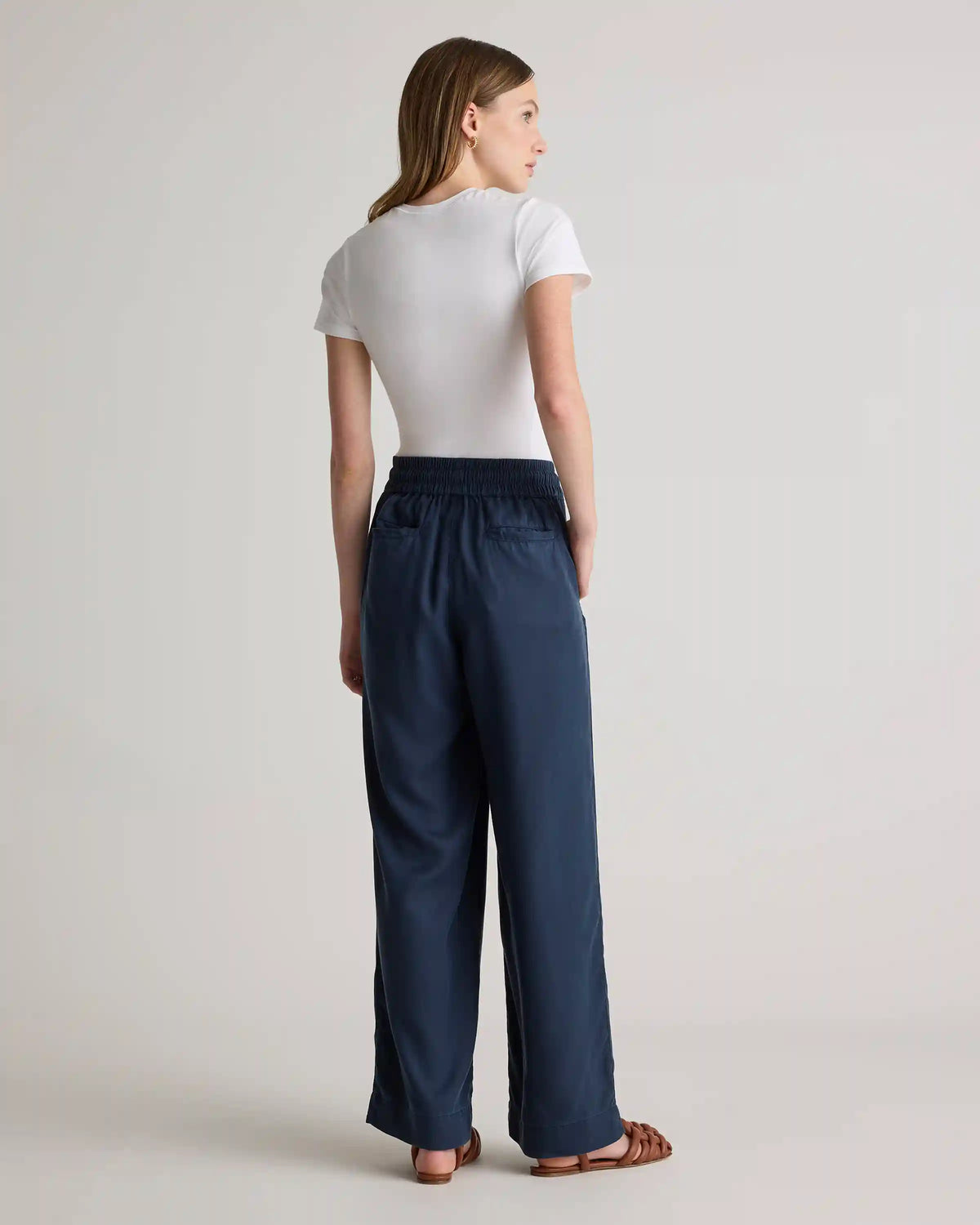 Vintage Wash Tencel Wide Leg Pants