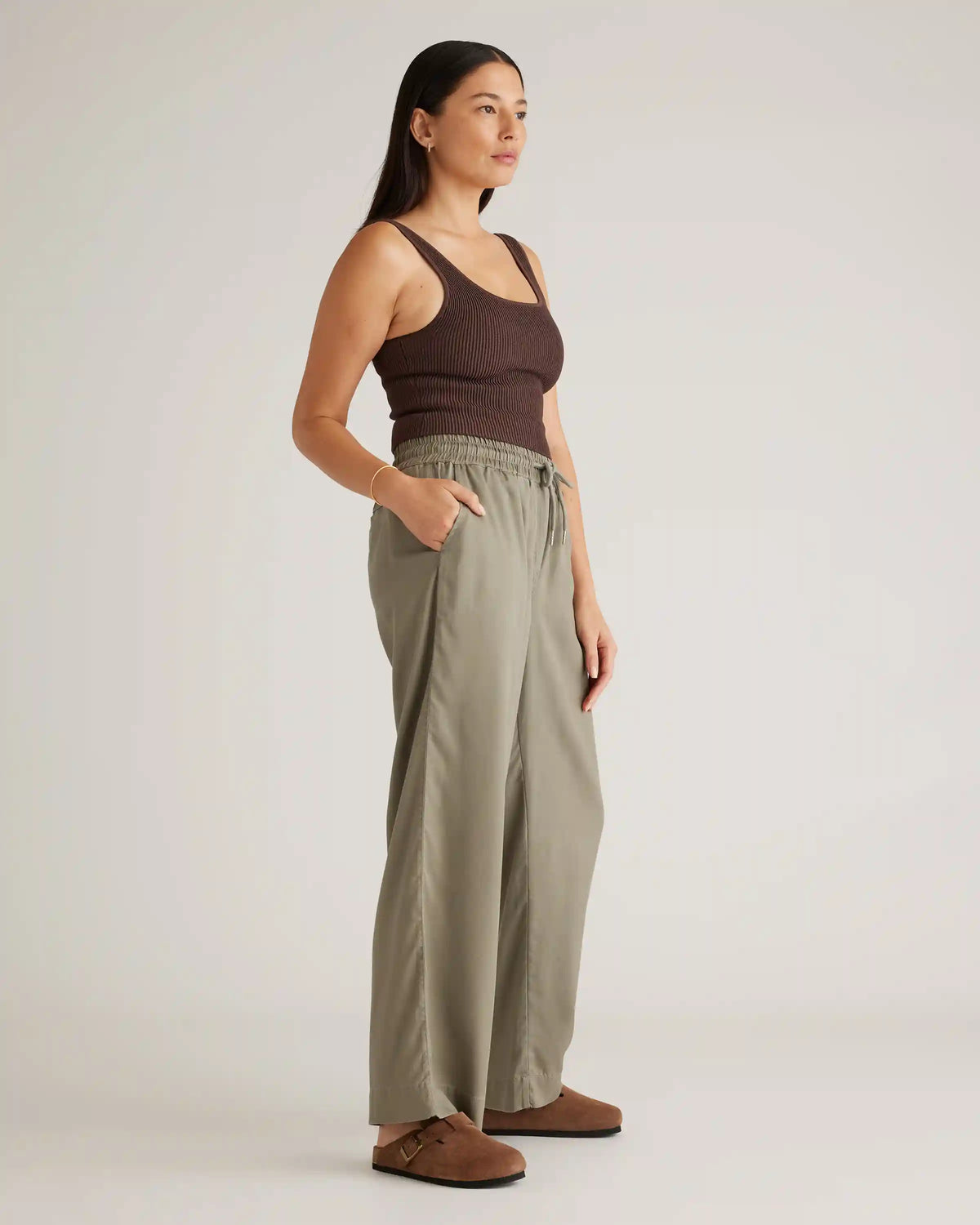 Vintage Wash Tencel Wide Leg Pants