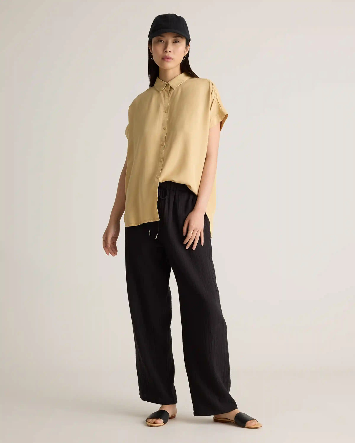 100% Organic Cotton Gauze Straight Leg Pants