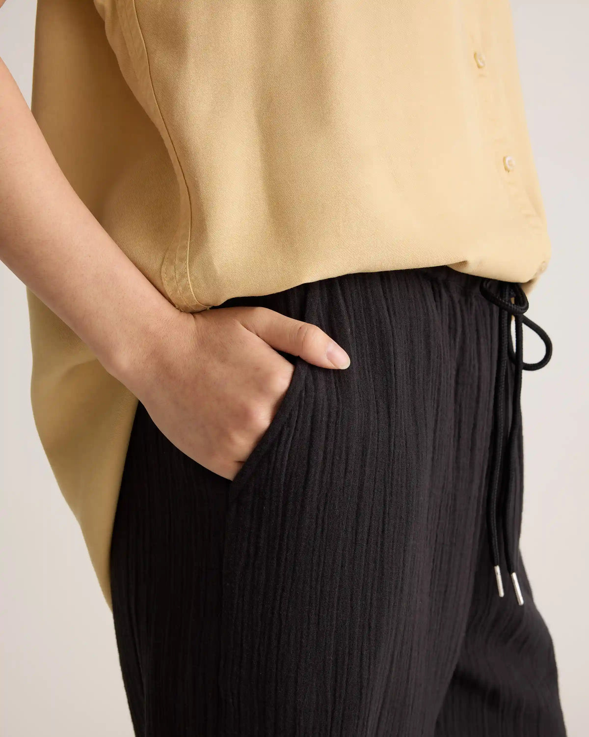 100% Organic Cotton Gauze Straight Leg Pants