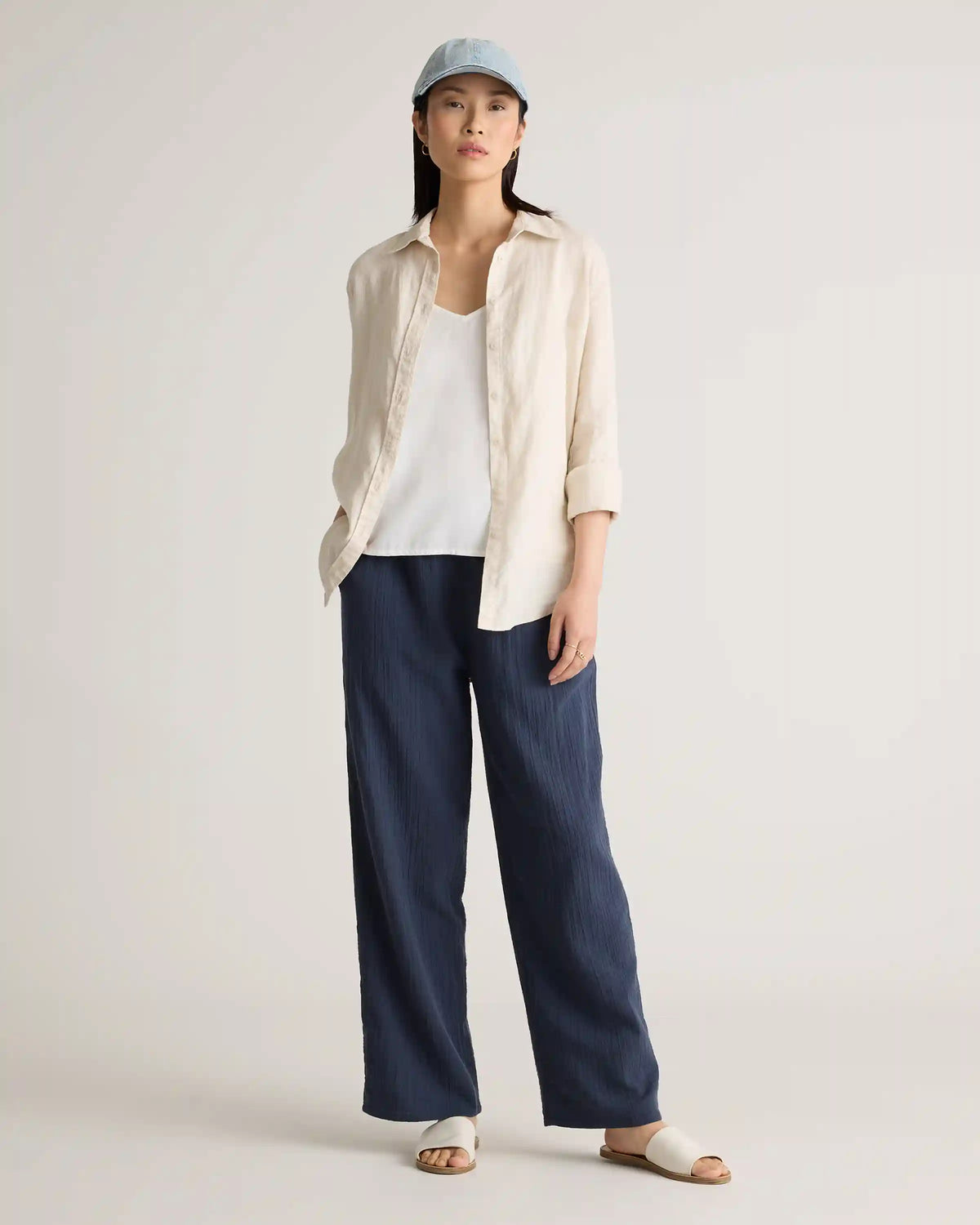 100% Organic Cotton Gauze Straight Leg Pants