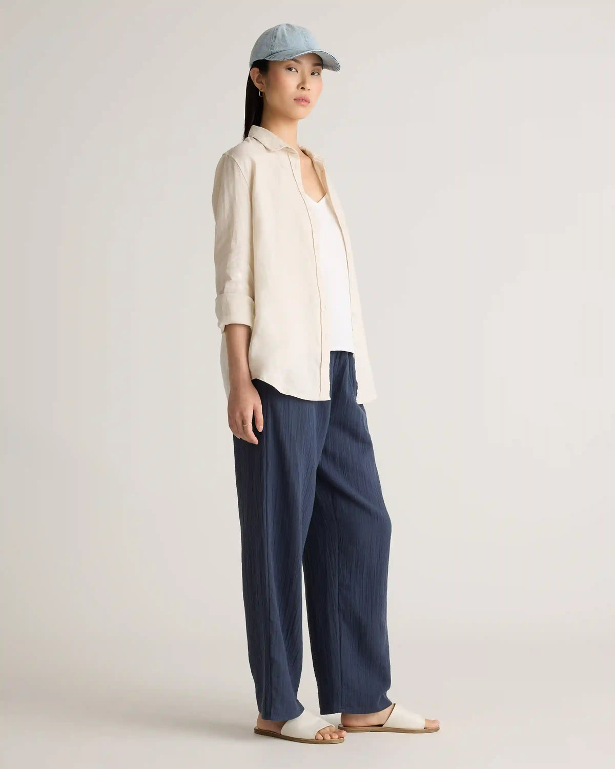 100% Organic Cotton Gauze Straight Leg Pants