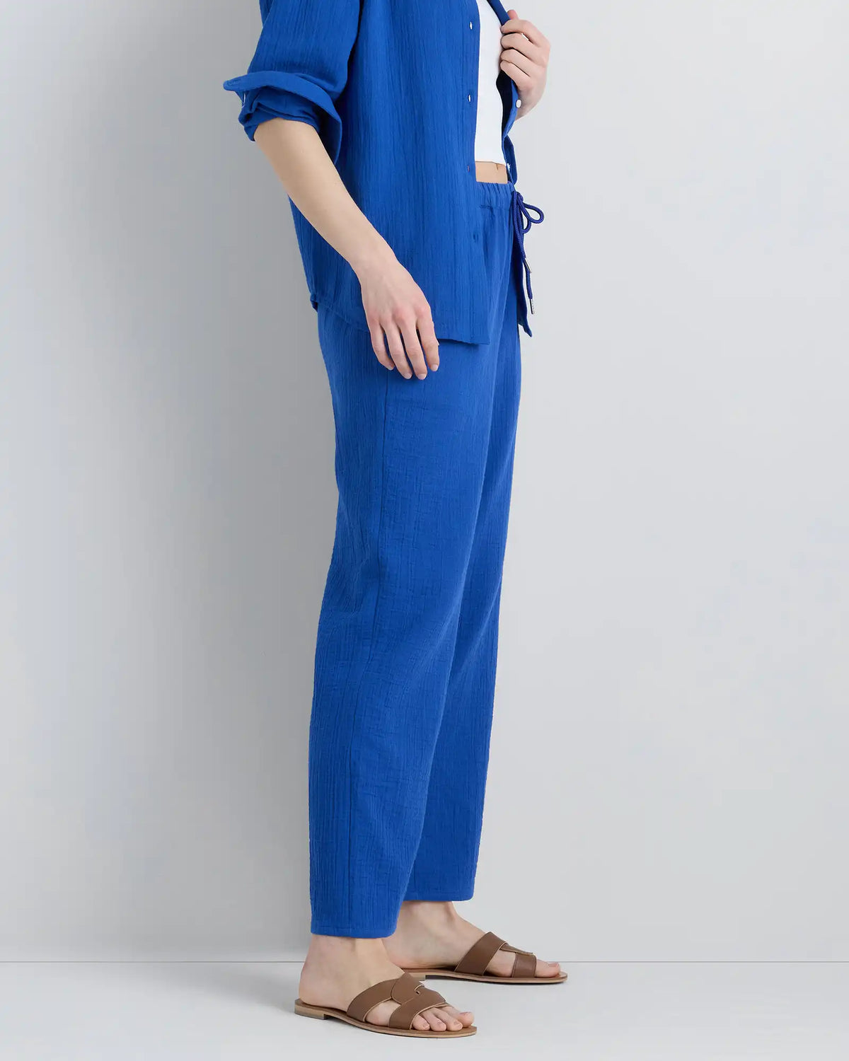 100% Organic Cotton Gauze Straight Leg Pants
