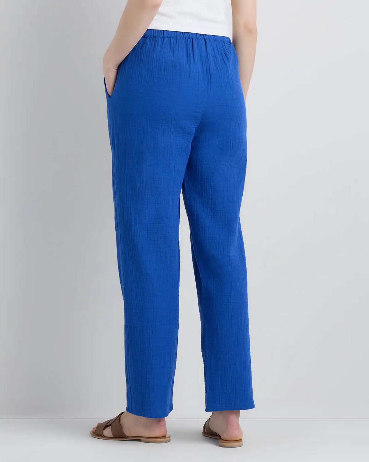 100% Organic Cotton Gauze Straight Leg Pants