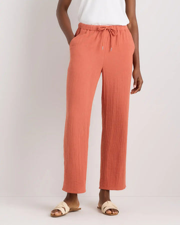 100% Organic Cotton Gauze Straight Leg Pants