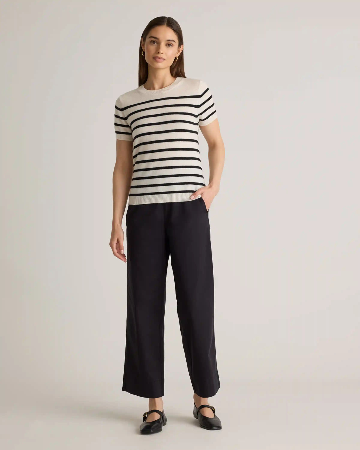 Organic Stretch Cotton Wide Leg Chino Pants