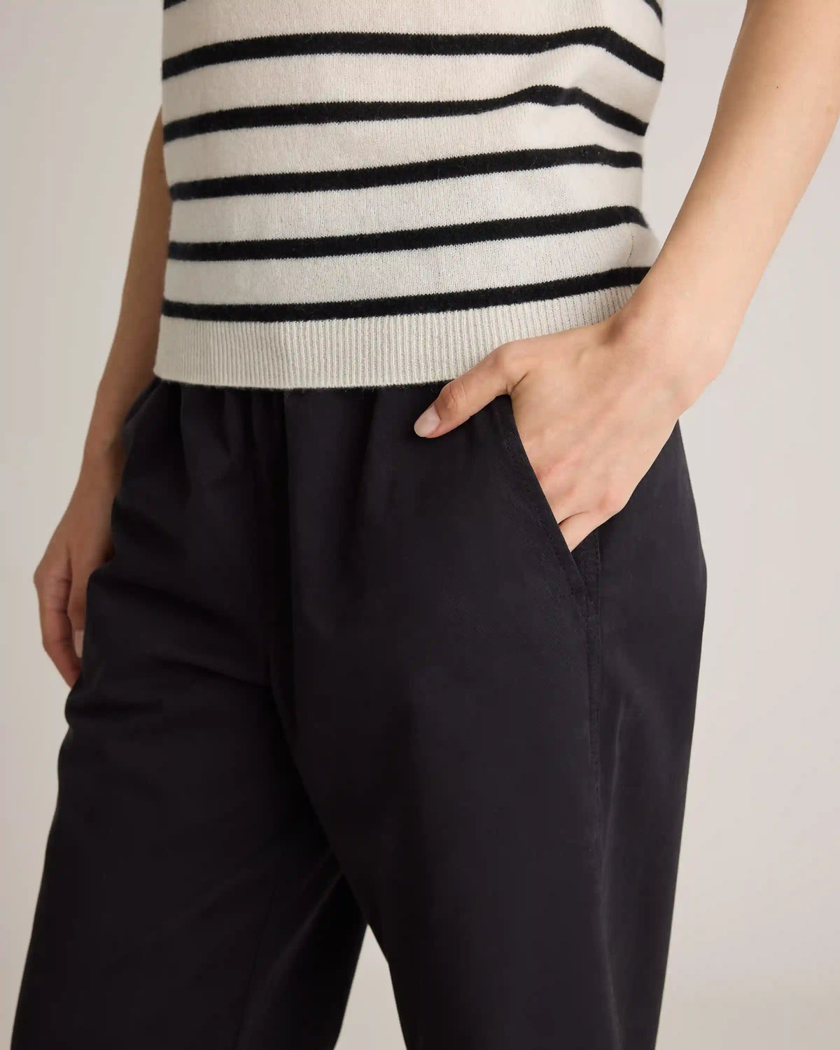 Organic Stretch Cotton Wide Leg Chino Pants